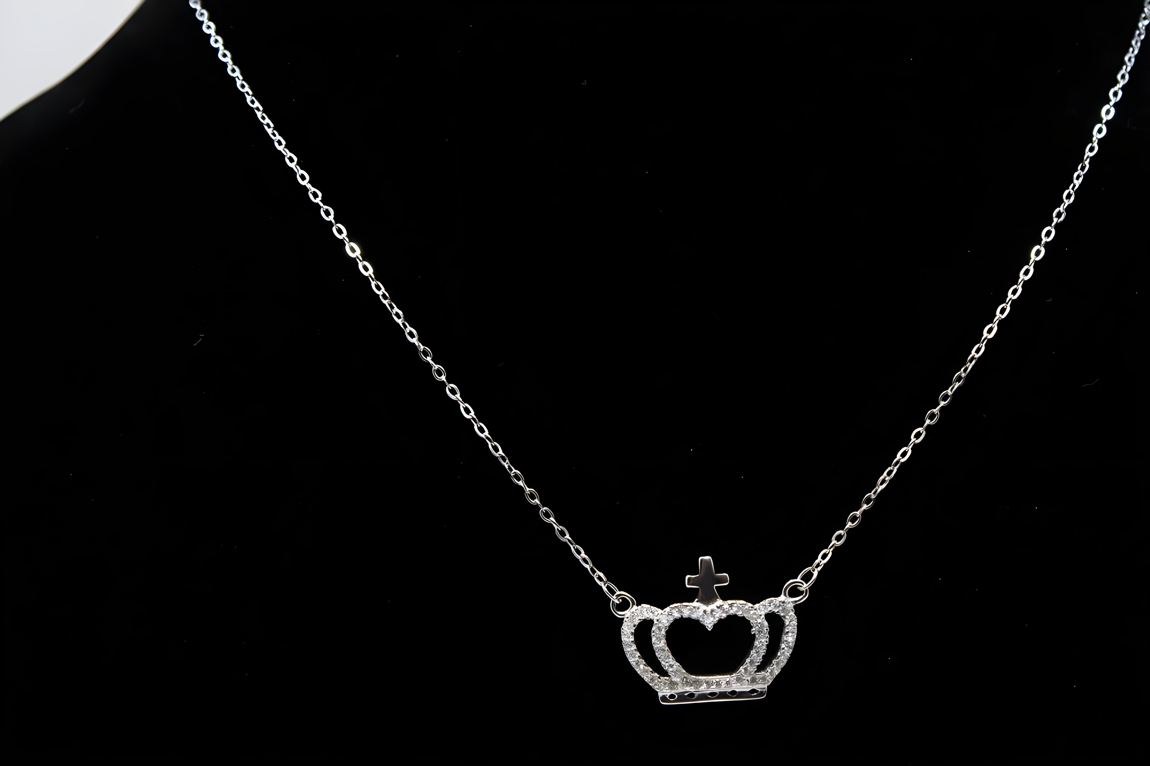 Regal Crown Heart Pendant Necklace by VeeLux