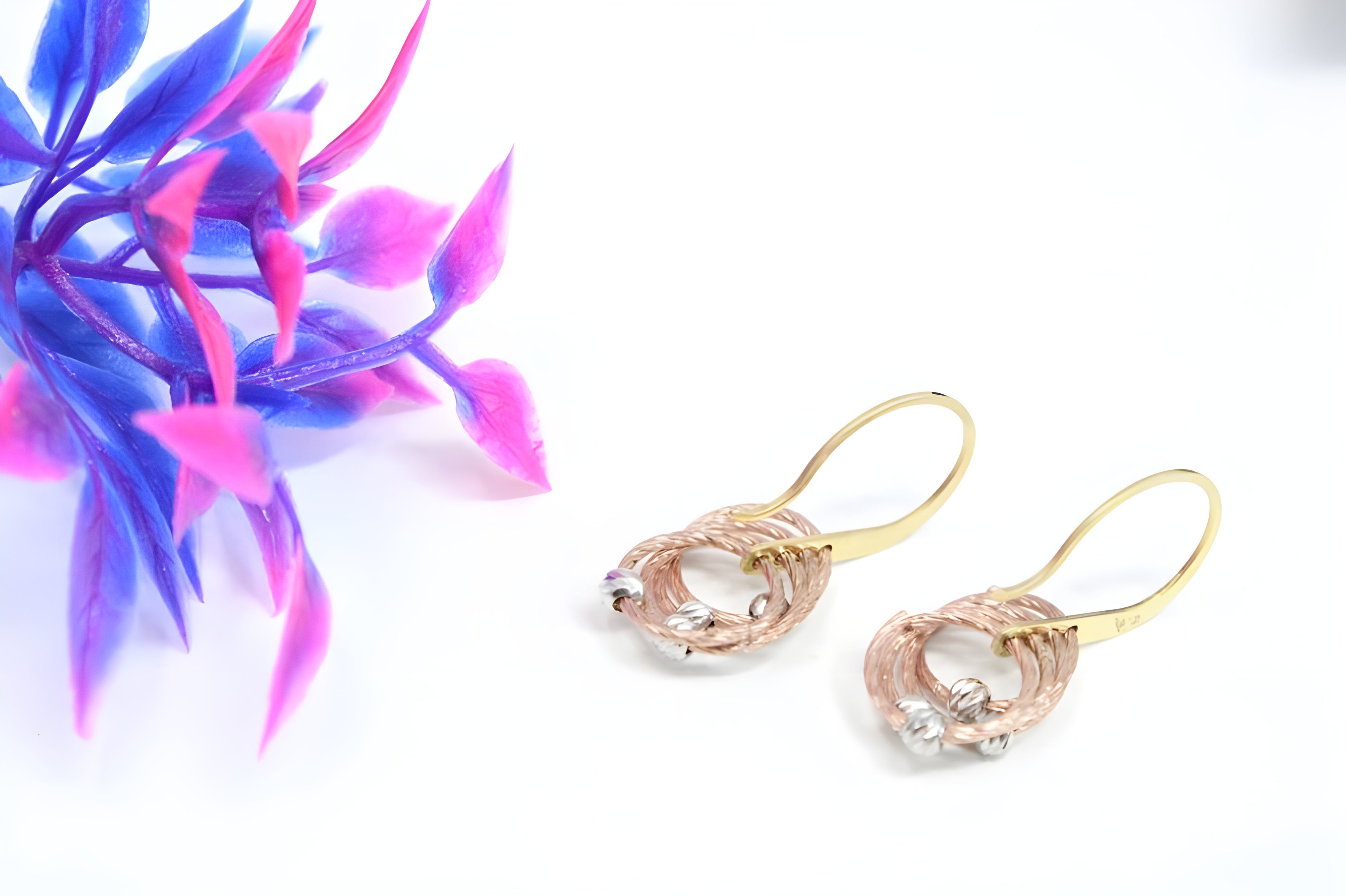 Golden Glow VeeLux Premium Earrings with Silver Strings