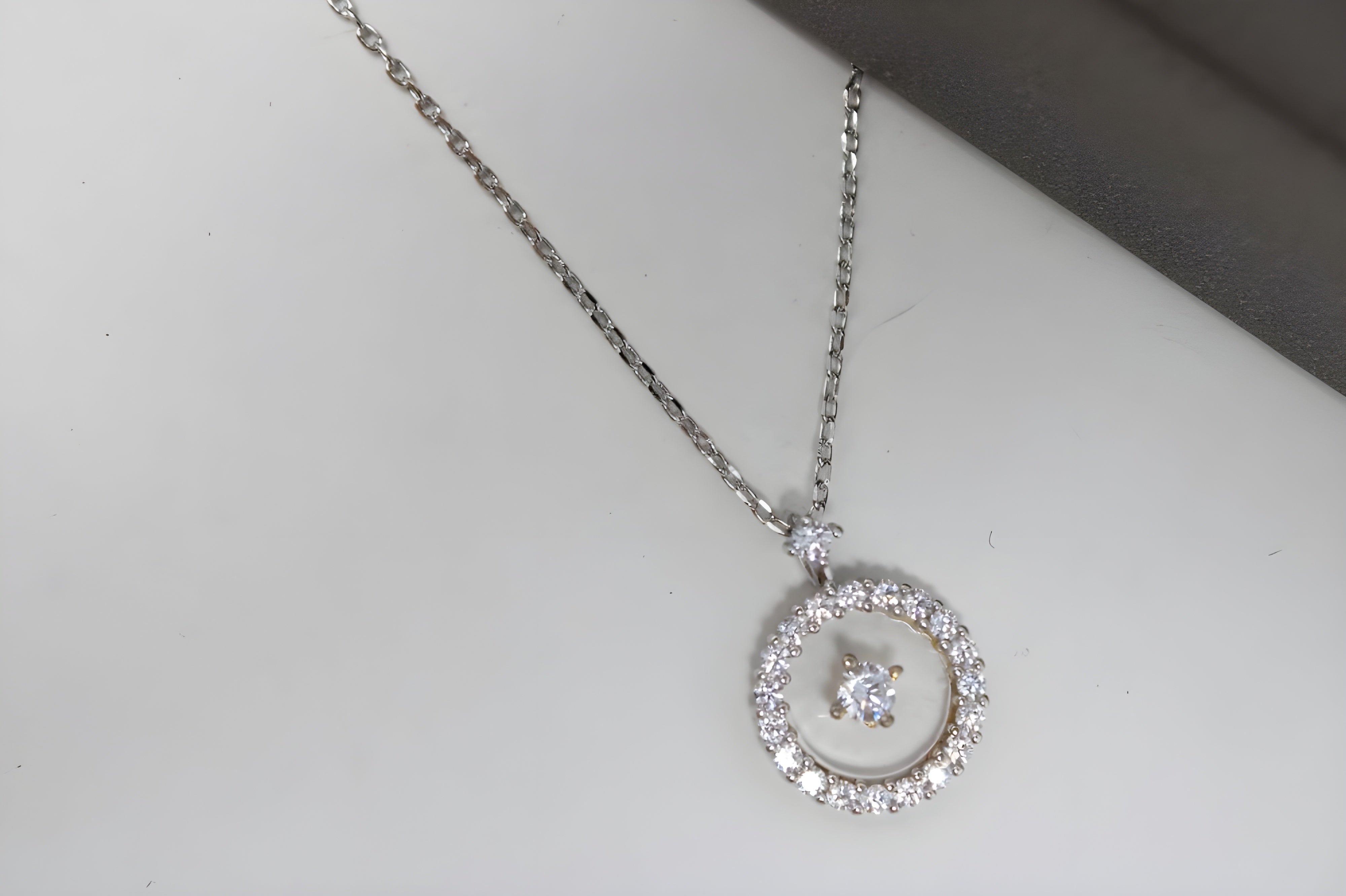 Radiant Halo Crystal Circle Pendant by VeeLux