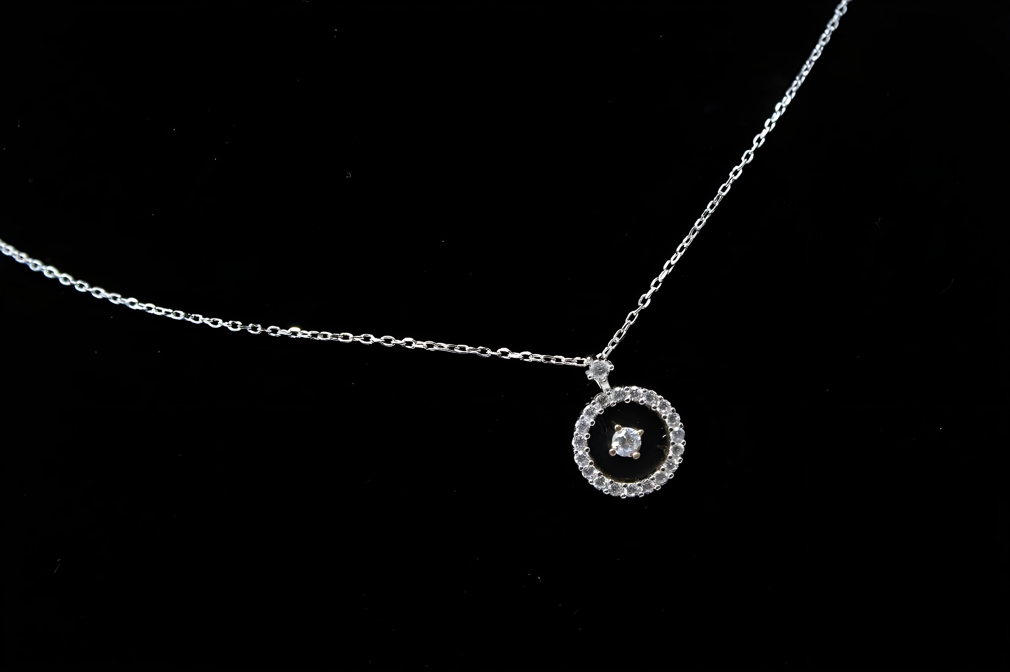 Radiant Halo Crystal Circle Pendant by VeeLux