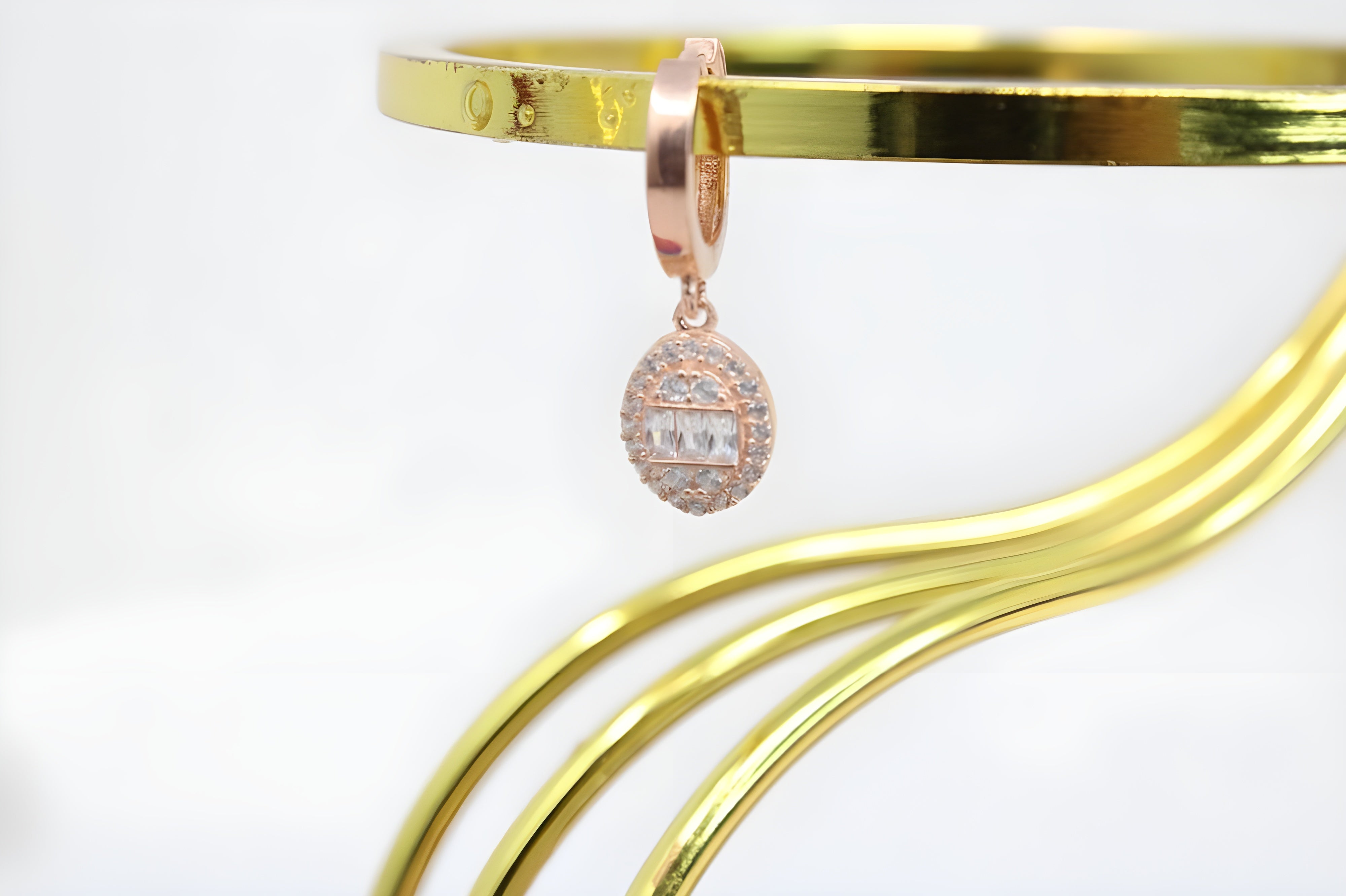 Gilded Grace 92.5 Sterling Silver with Copper Gold Sleek Earrings