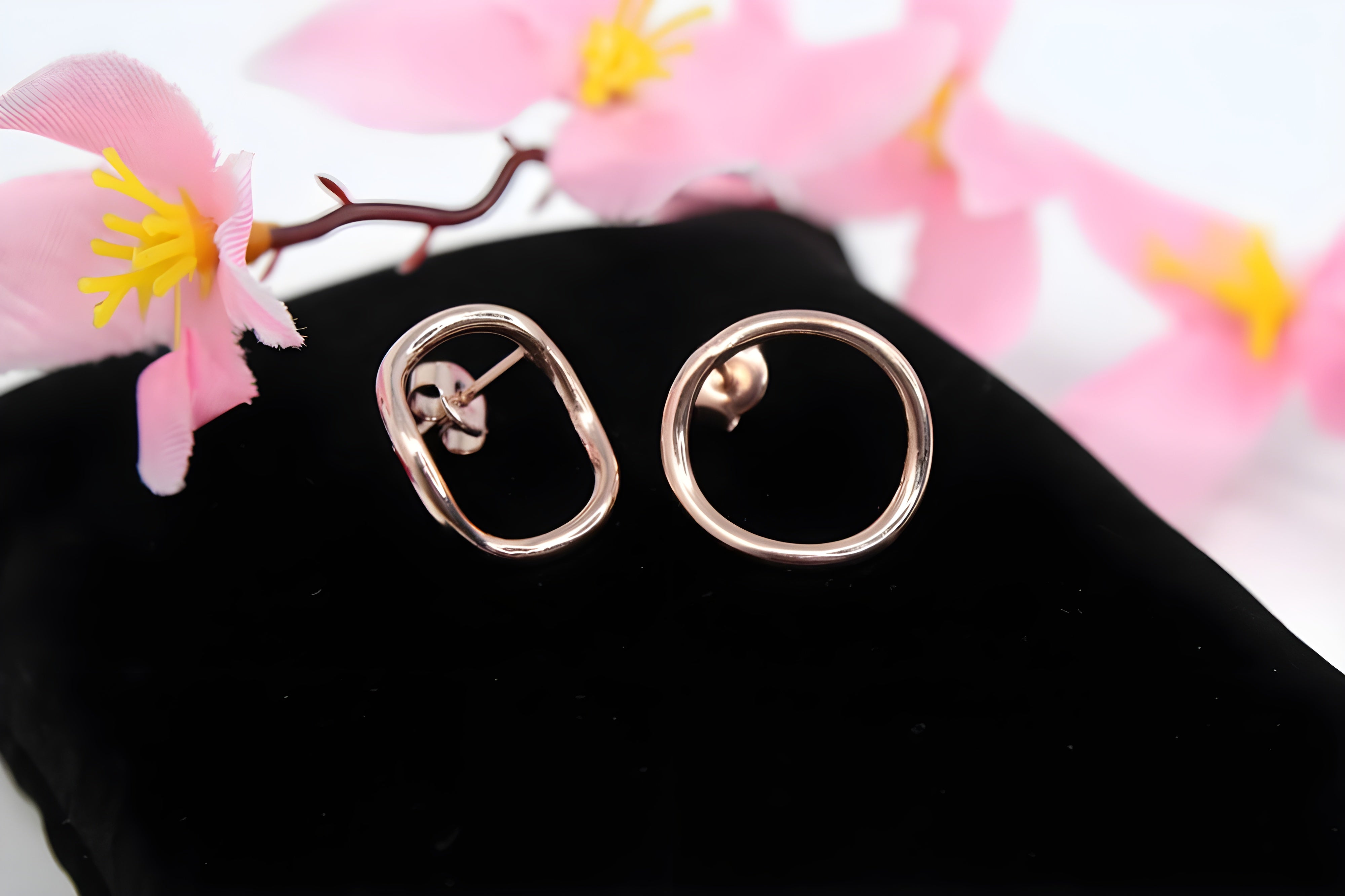 Golden Radiance 92.5 Sterling Silver with Copper Gold Sleek Earrings