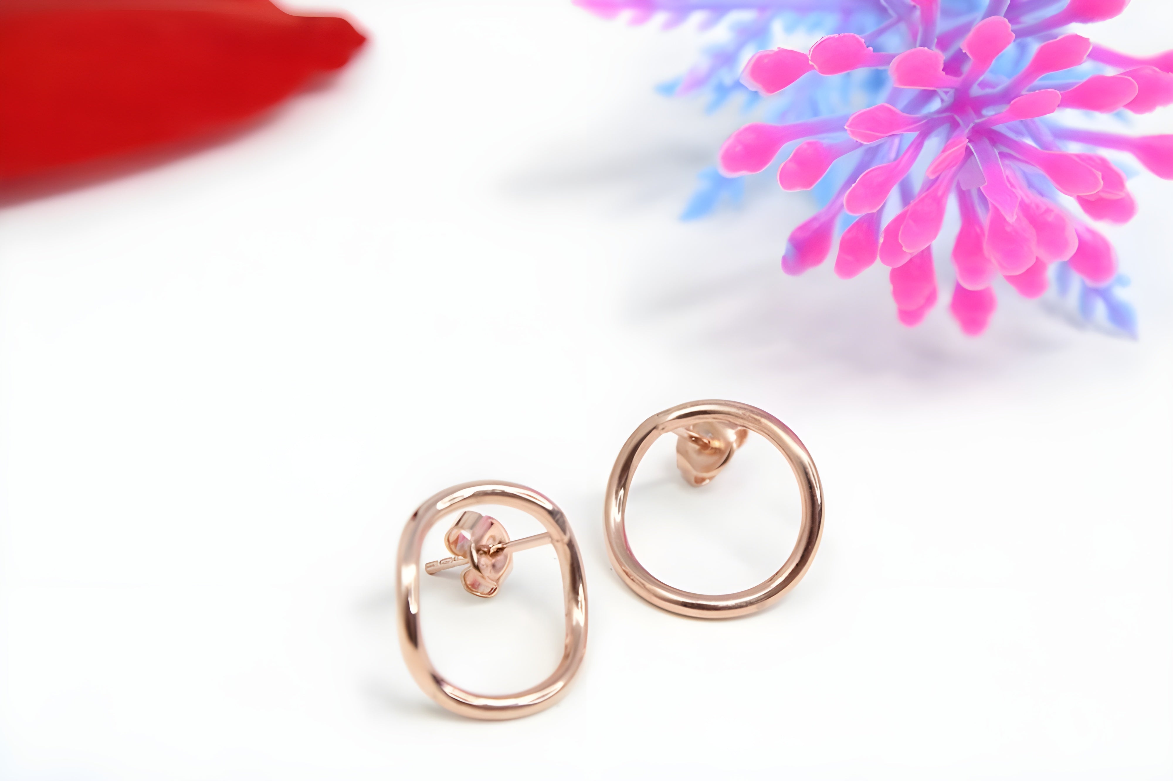 Golden Radiance 92.5 Sterling Silver with Copper Gold Sleek Earrings