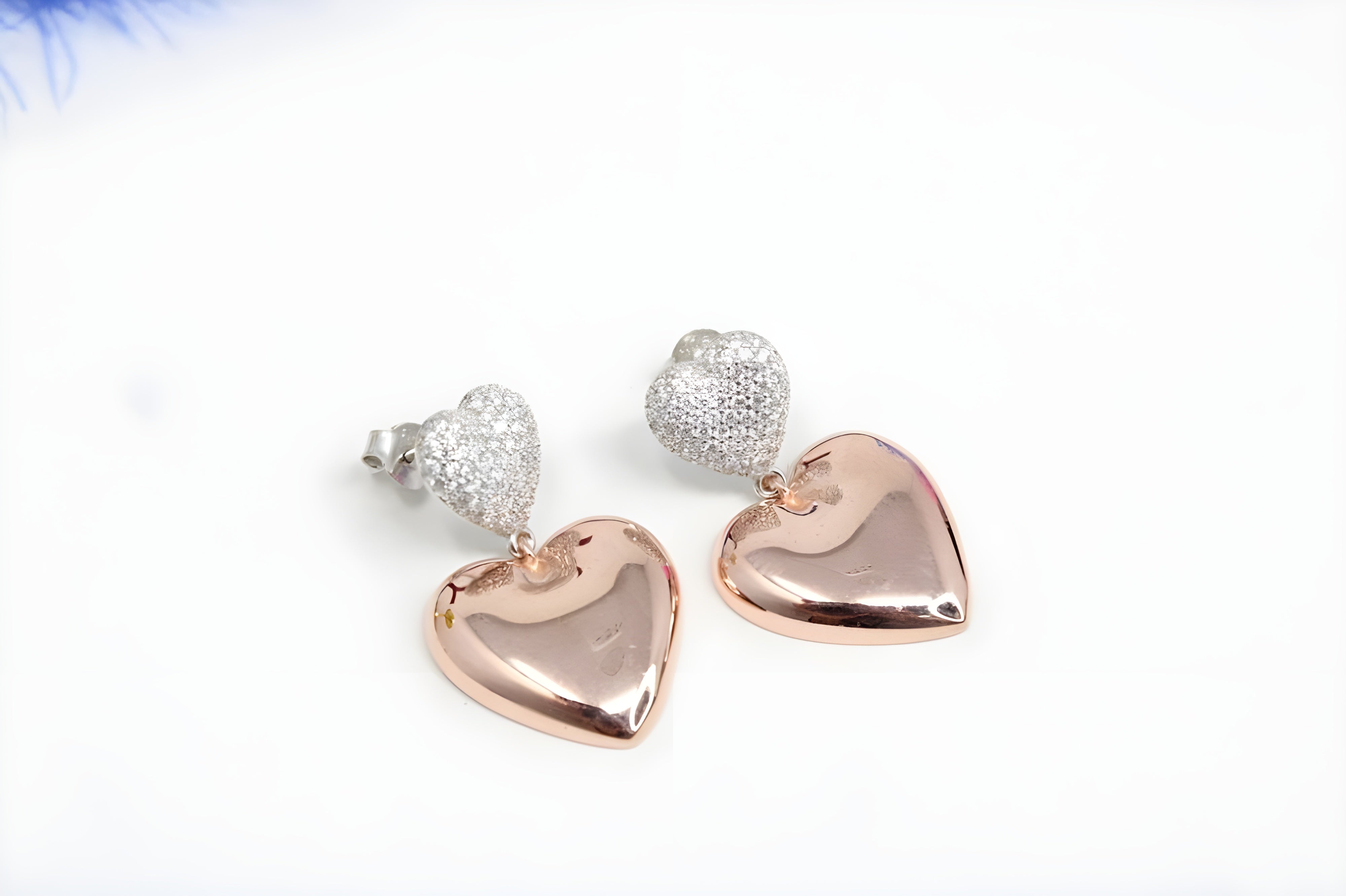 Golden Heartbeat 92.5 Sterling Silver with Copper Gold Earrings