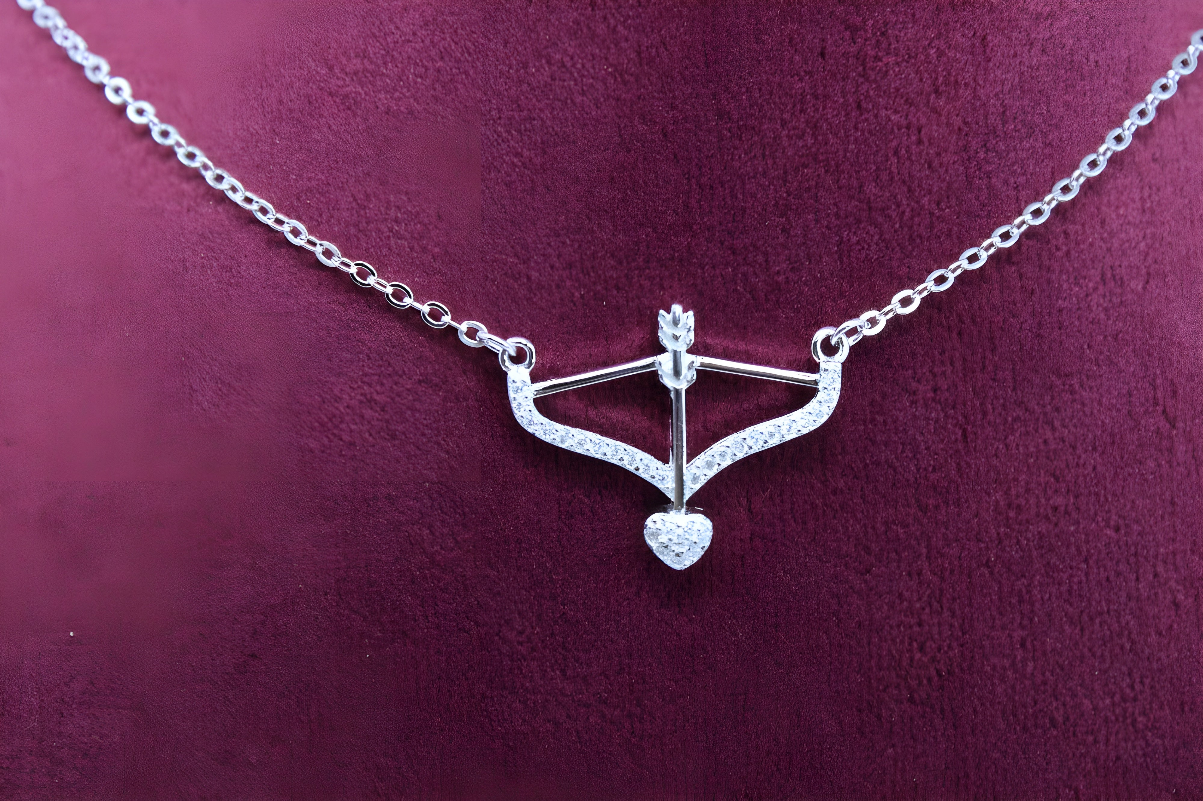 Charming Bow and Arrow Pendant with VeeLux Crystals