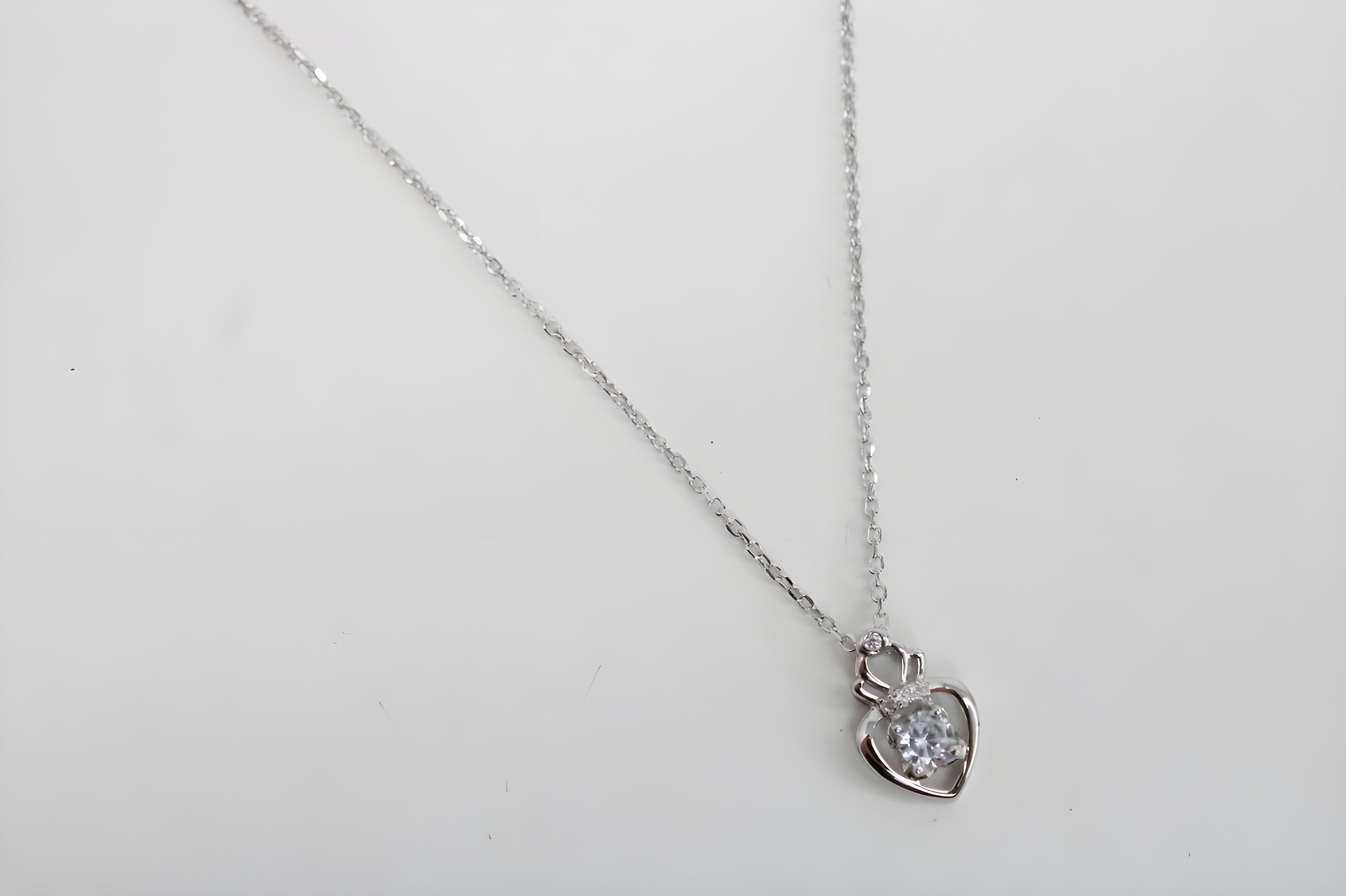 Sparkling Heart VeeLux Premium Crystal Silver Necklace