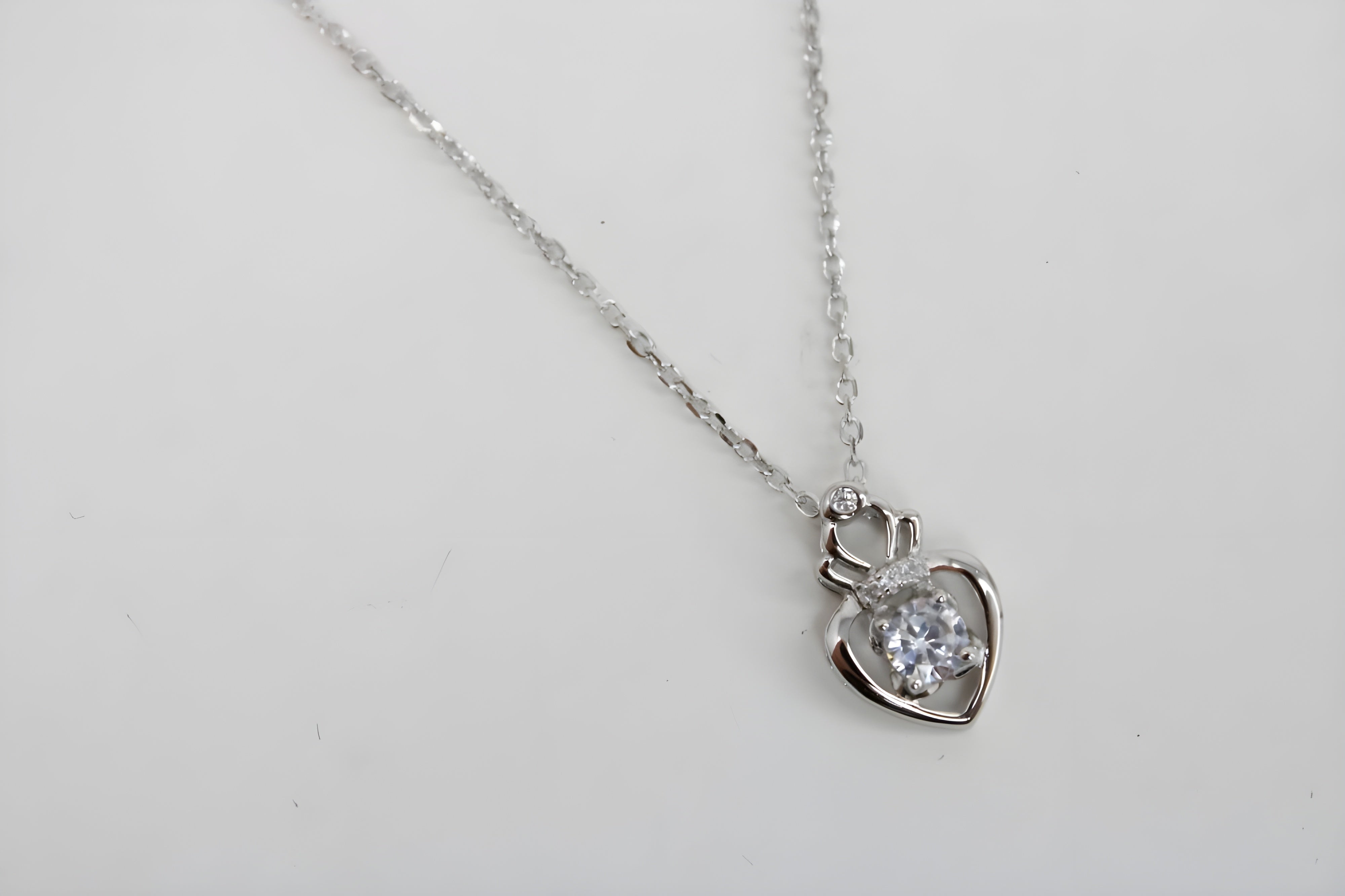 Sparkling Heart VeeLux Premium Crystal Silver Necklace