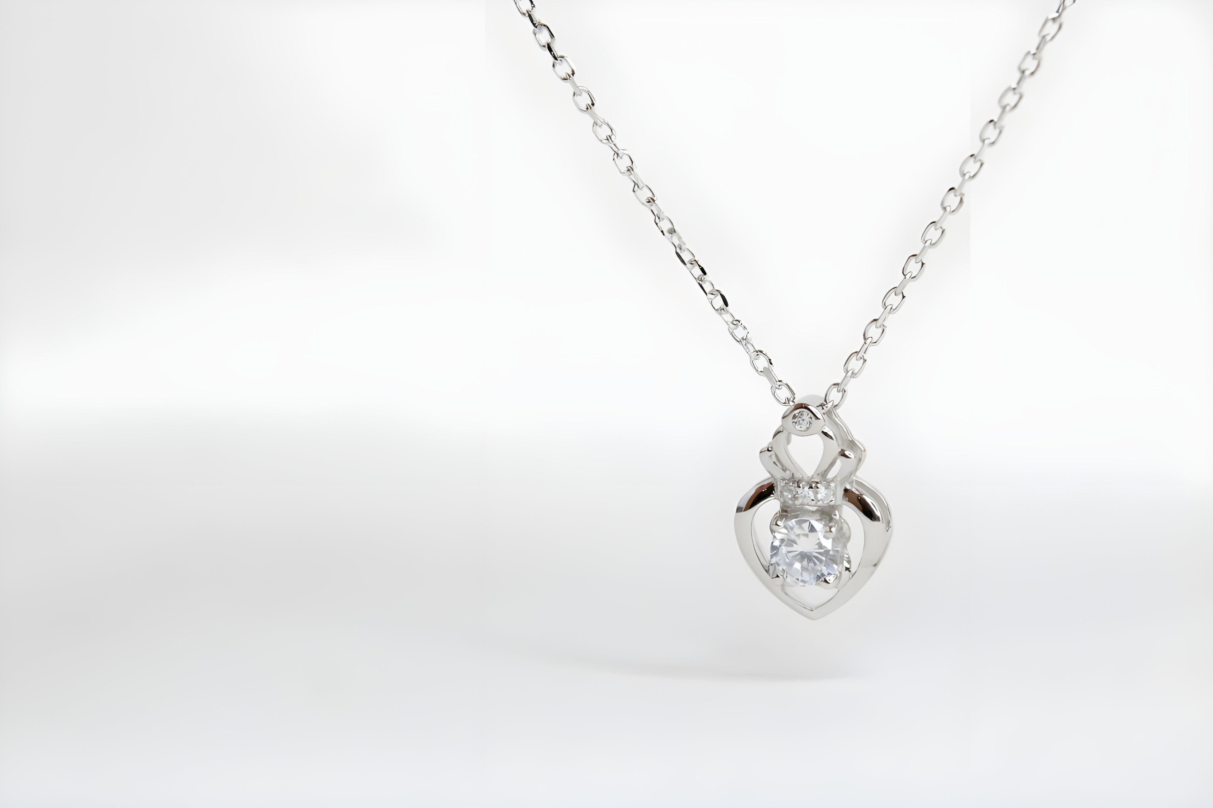 Sparkling Heart VeeLux Premium Crystal Silver Necklace