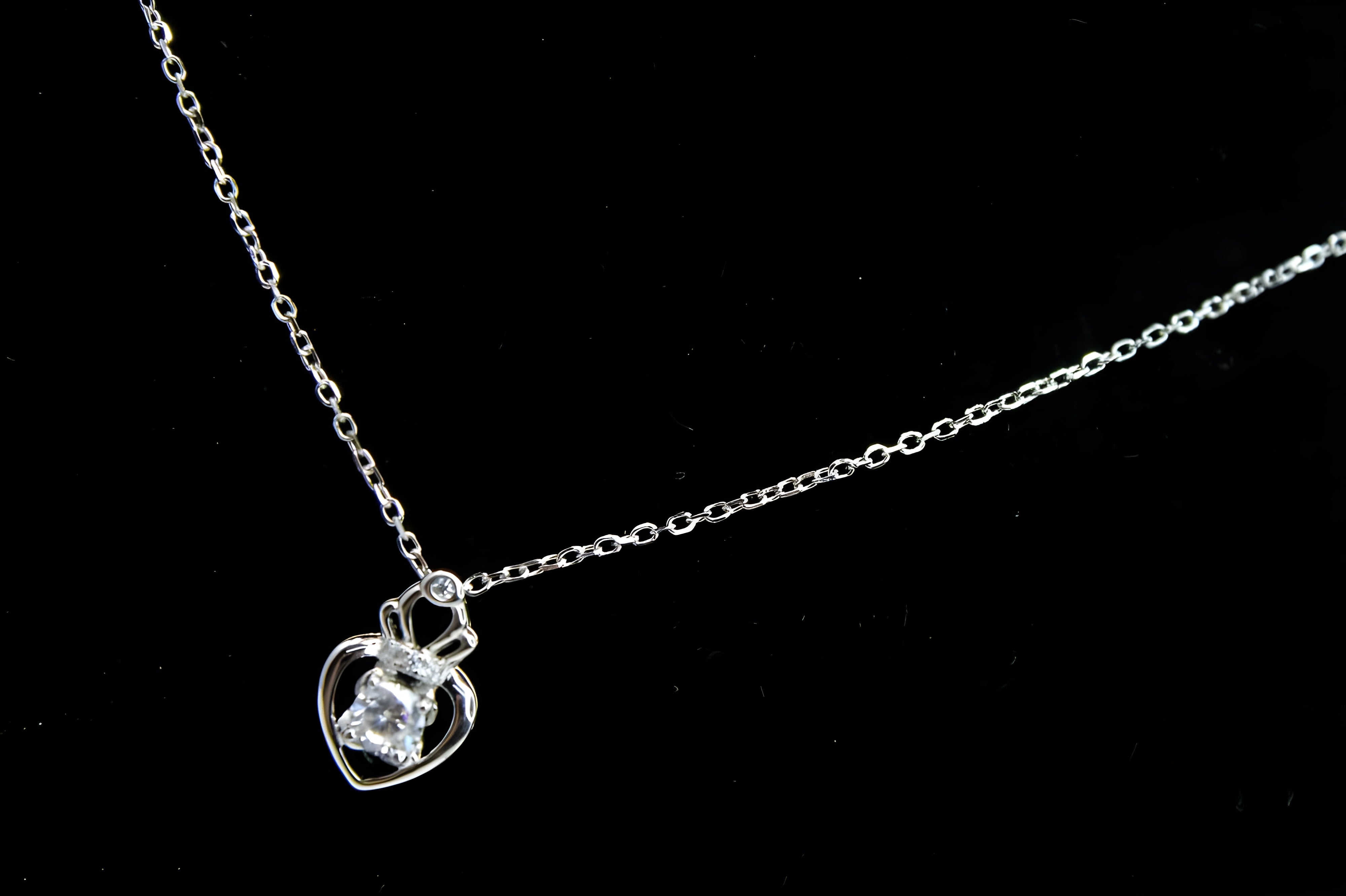 Sparkling Heart VeeLux Premium Crystal Silver Necklace