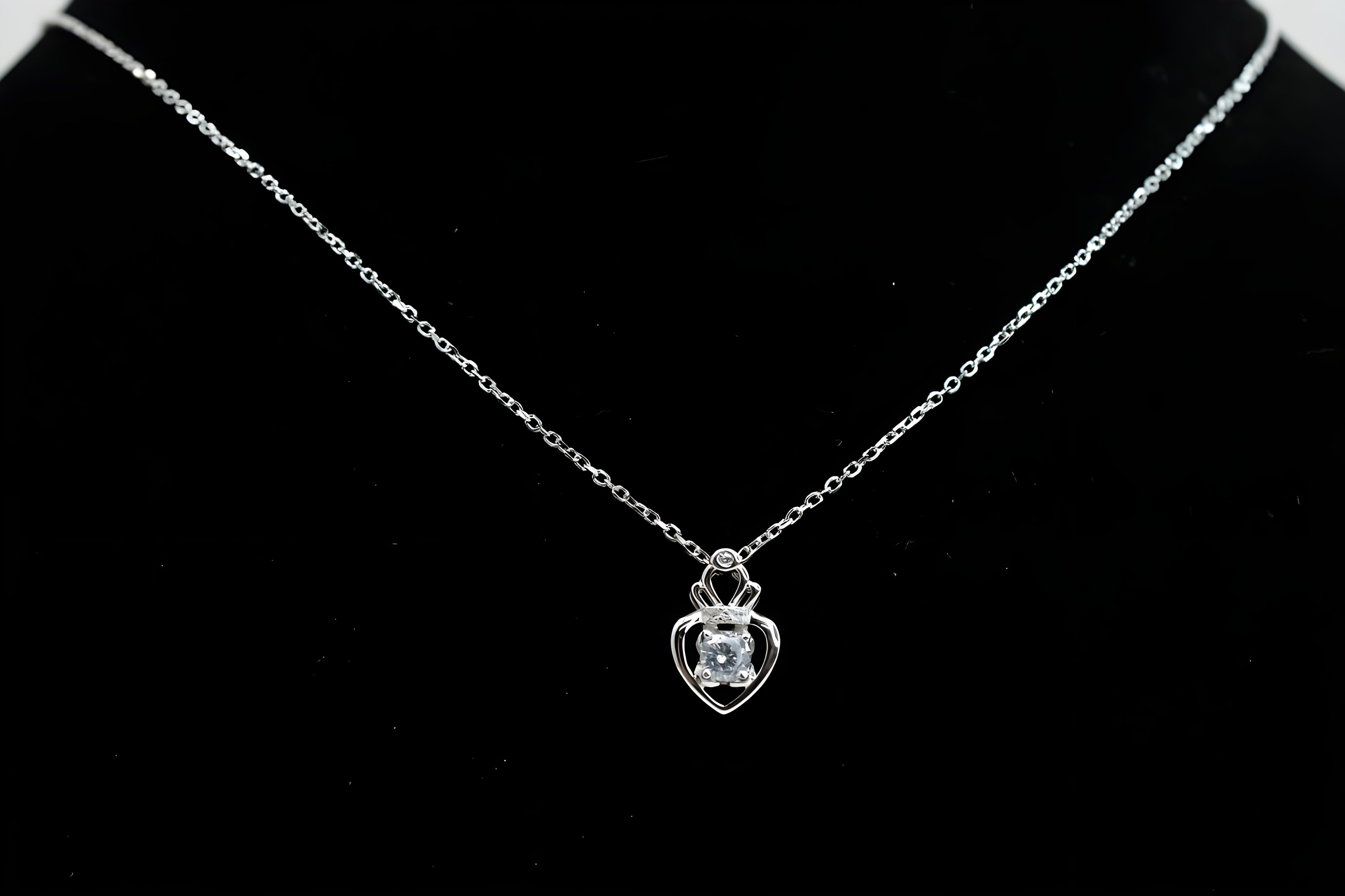 Sparkling Heart VeeLux Premium Crystal Silver Necklace