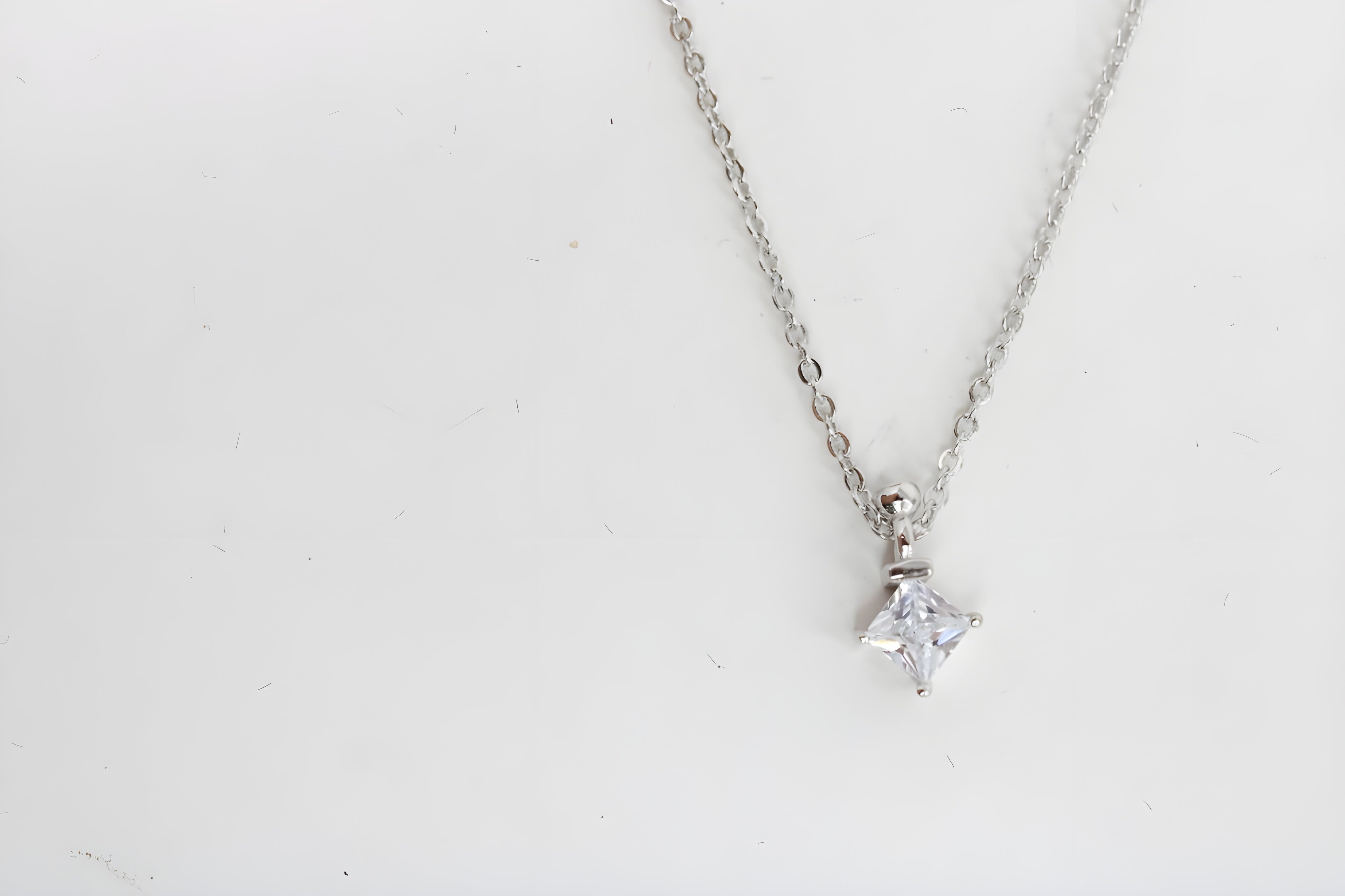 Timeless Princess-Cut VeeLux Crystal Solitaire Pendant