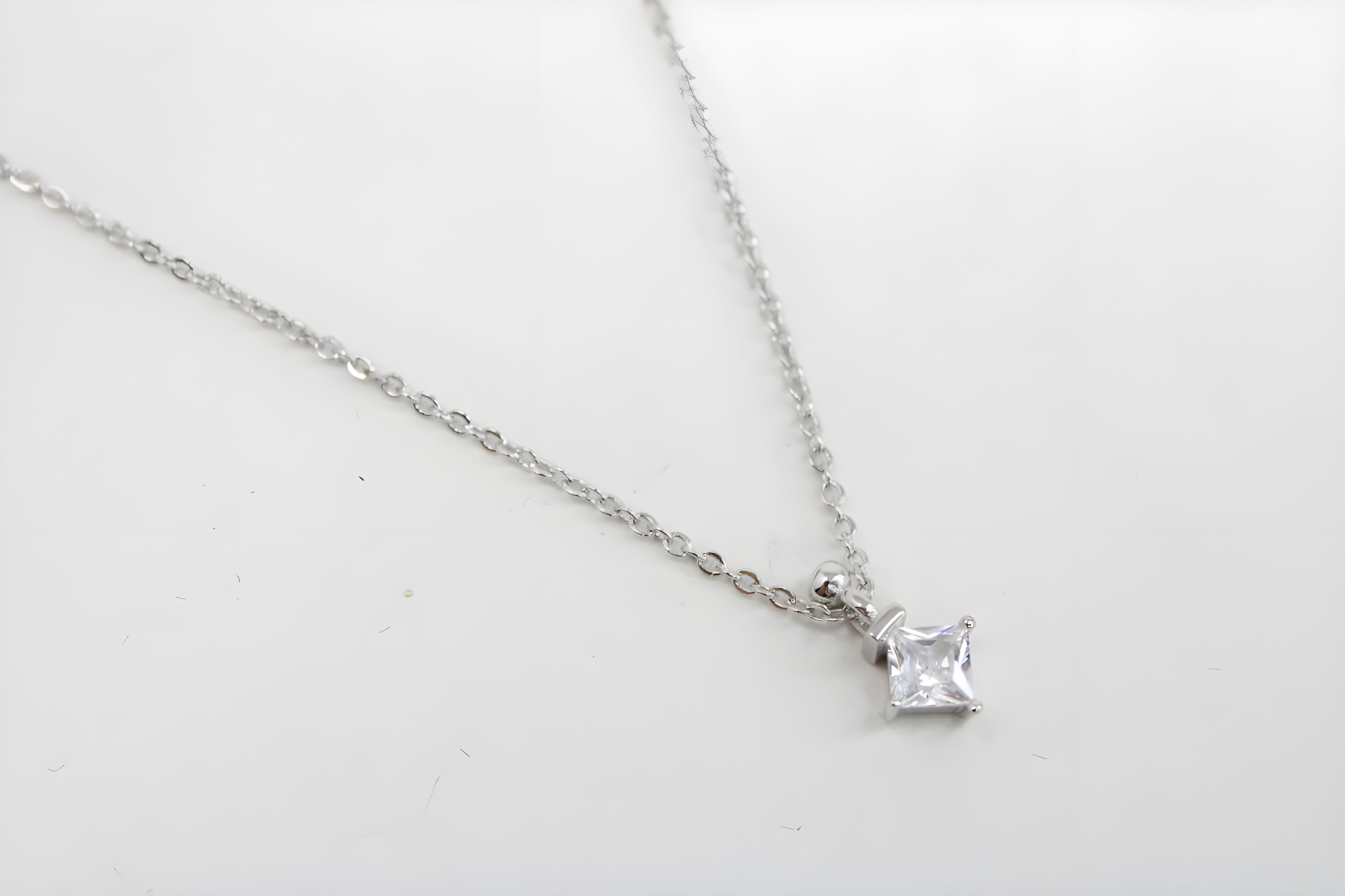 Timeless Princess-Cut VeeLux Crystal Solitaire Pendant