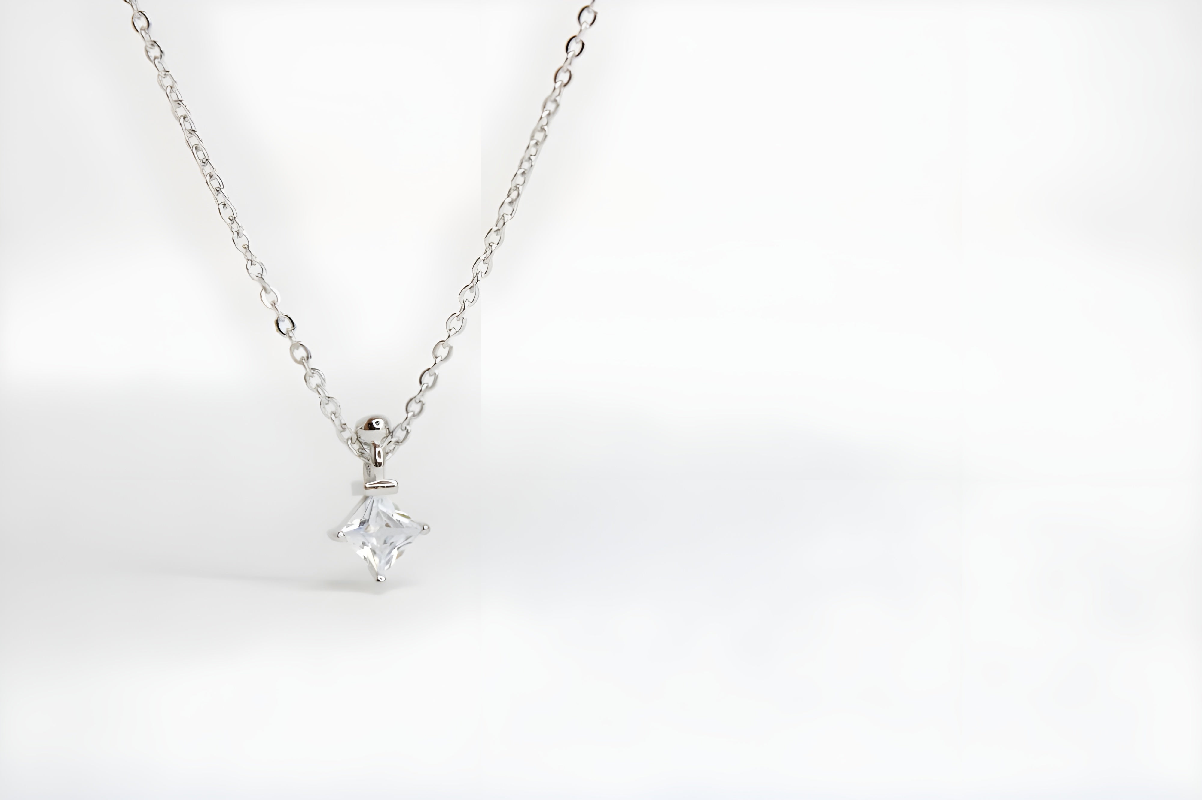 Timeless Princess-Cut VeeLux Crystal Solitaire Pendant