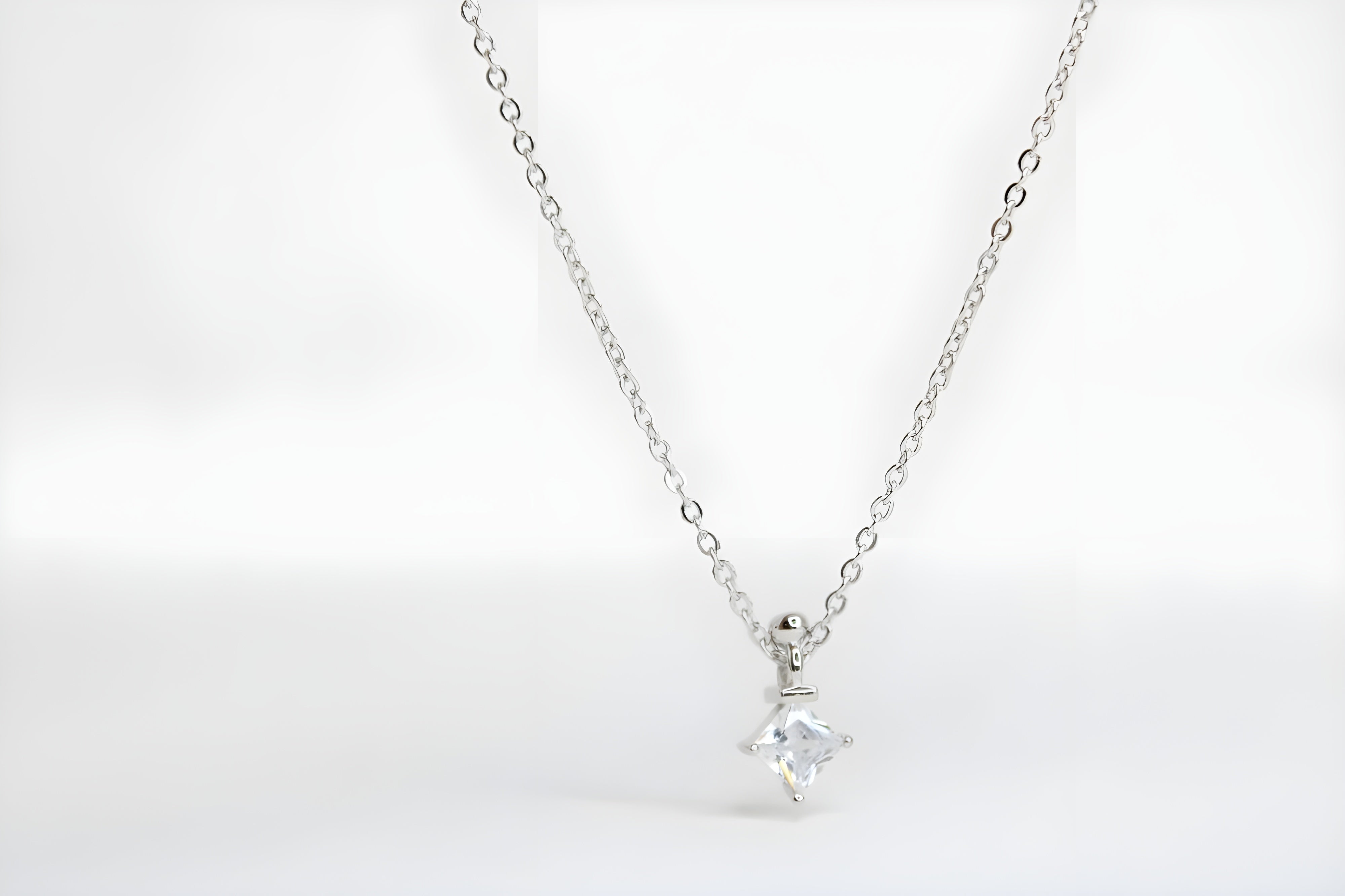 Timeless Princess-Cut VeeLux Crystal Solitaire Pendant