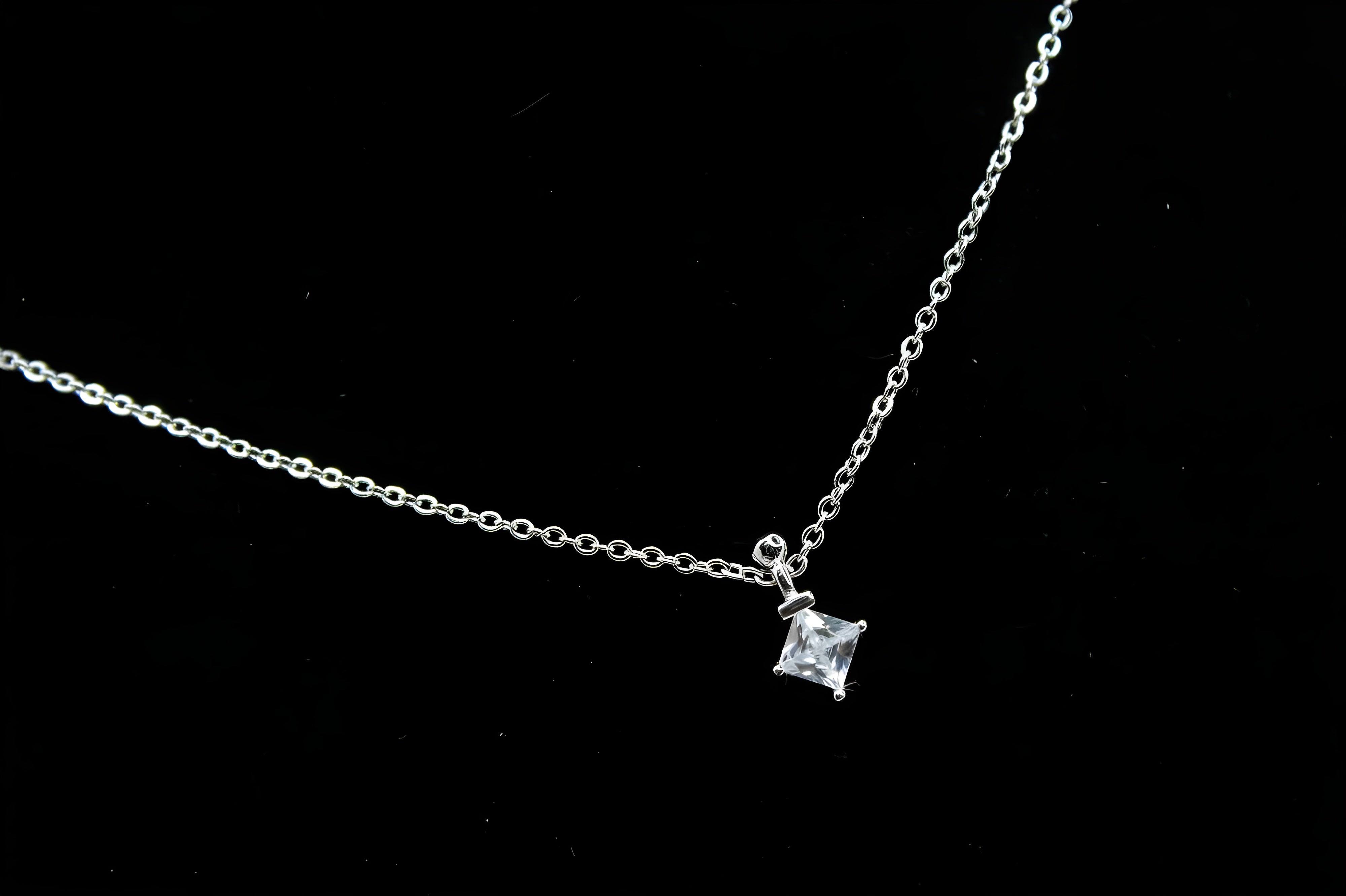 Timeless Princess-Cut VeeLux Crystal Solitaire Pendant