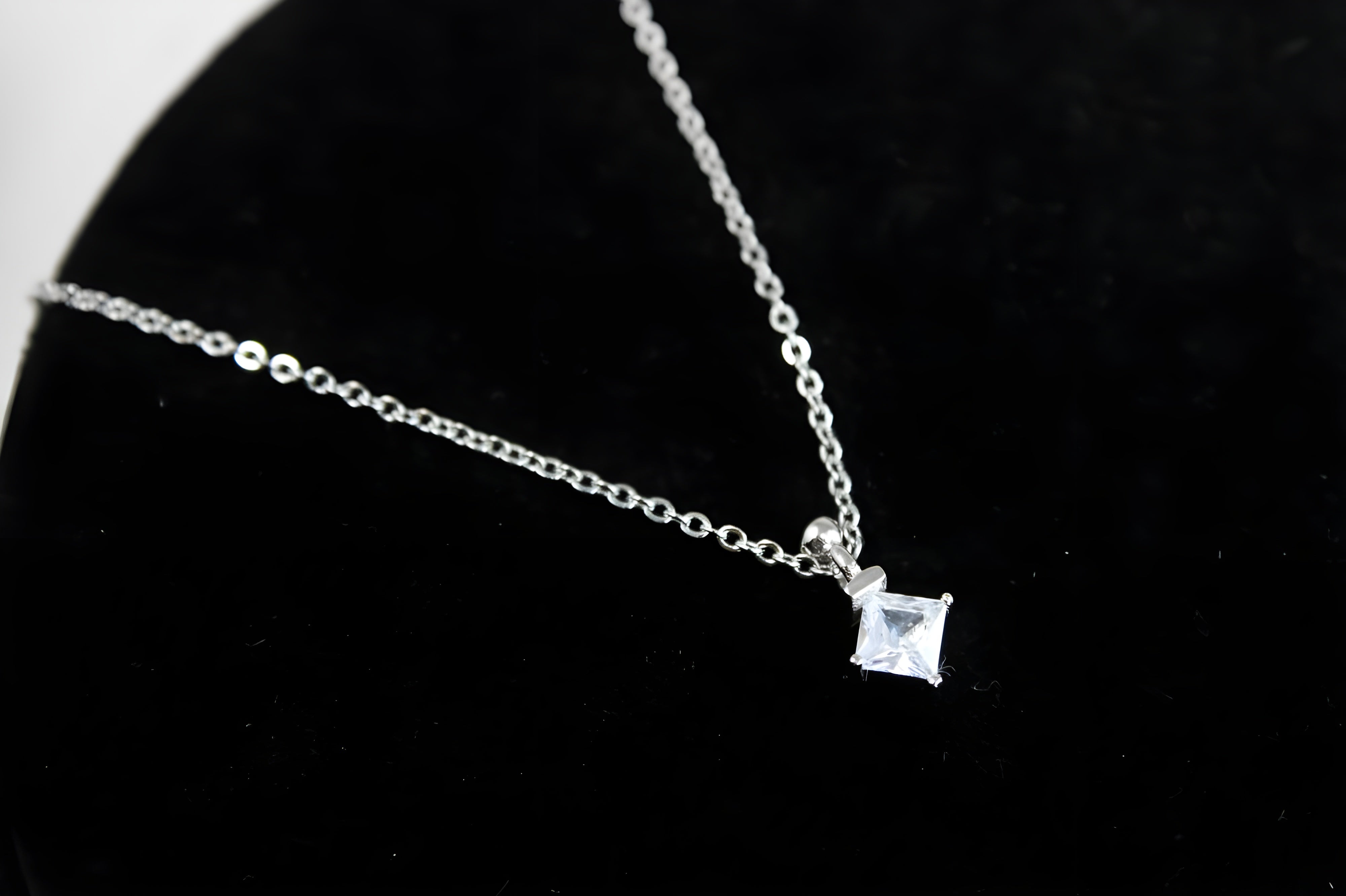 Timeless Princess-Cut VeeLux Crystal Solitaire Pendant