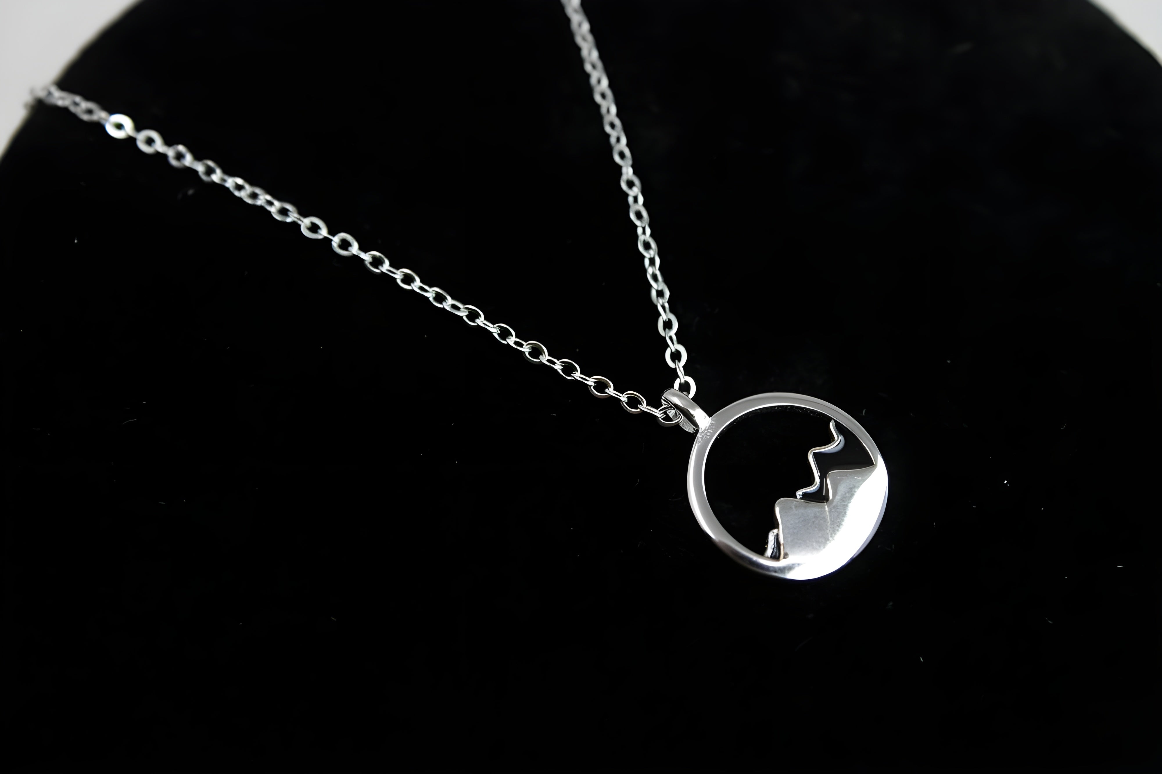 Serene Mountain Horizon Sterling Silver Pendant