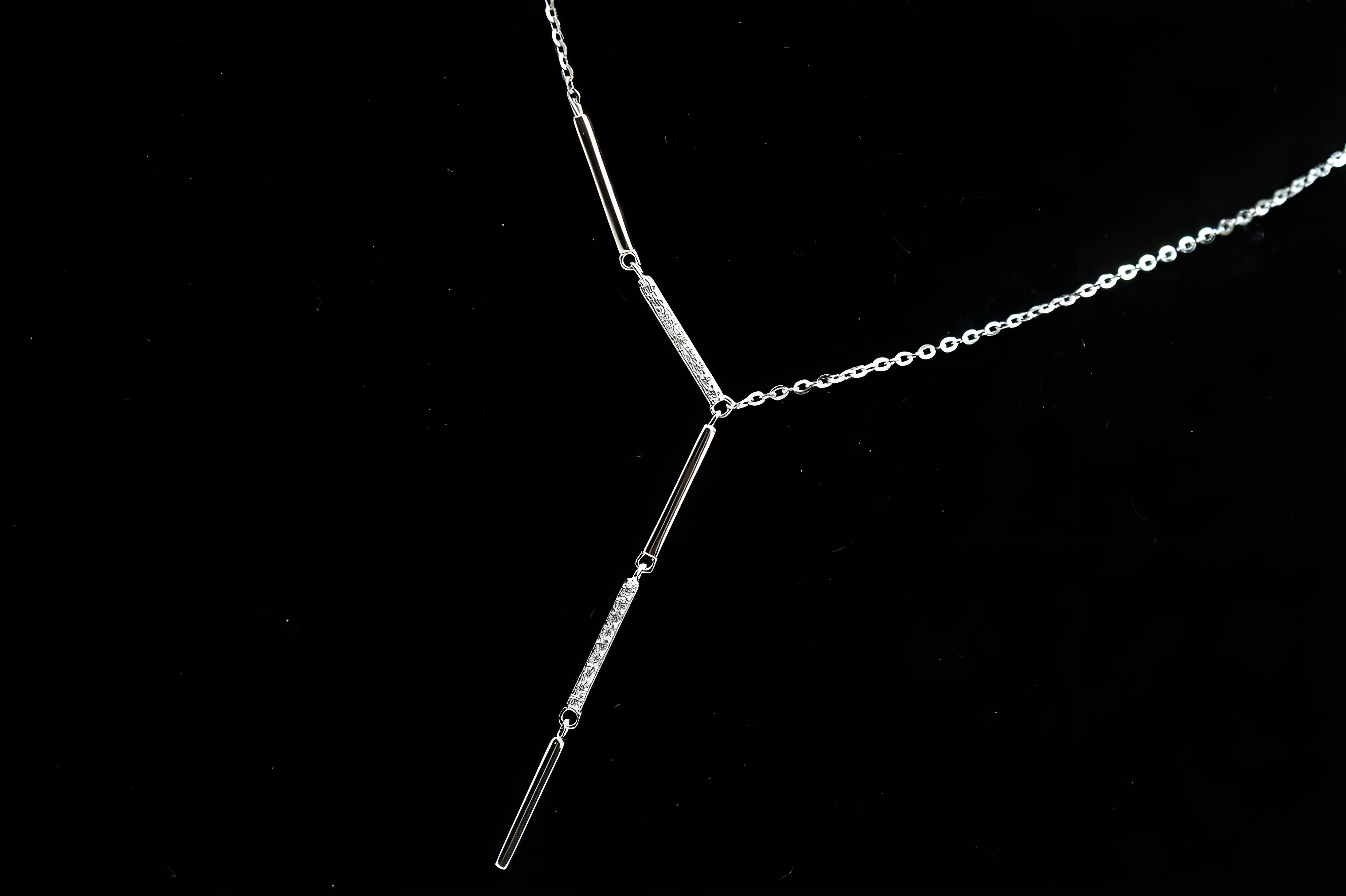 Sleek Vertical Bar VeeLux Crystal Pendant Necklace