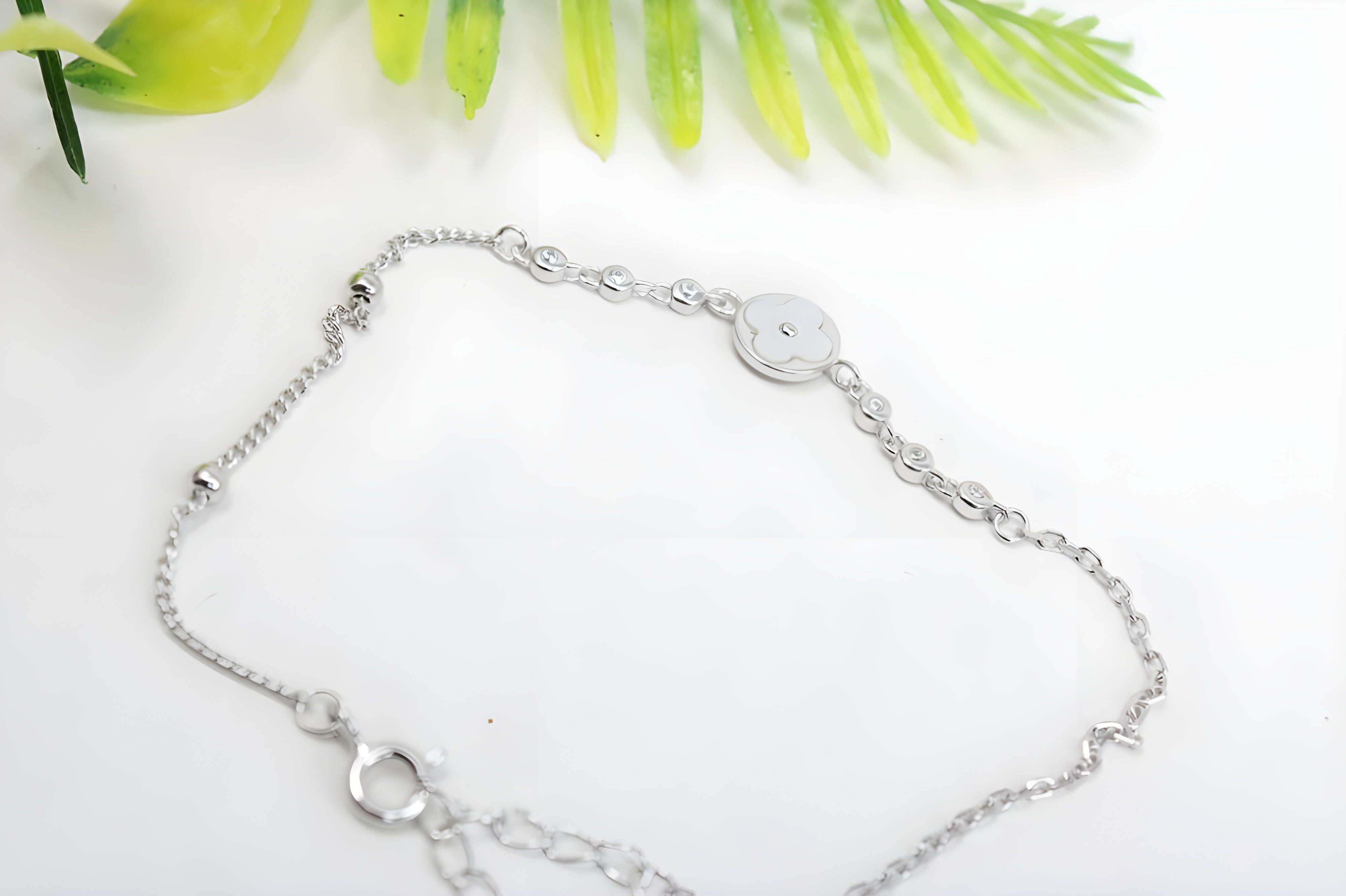 Sterling Silver Swarovski Crystal Sleek Elegance Bracelet