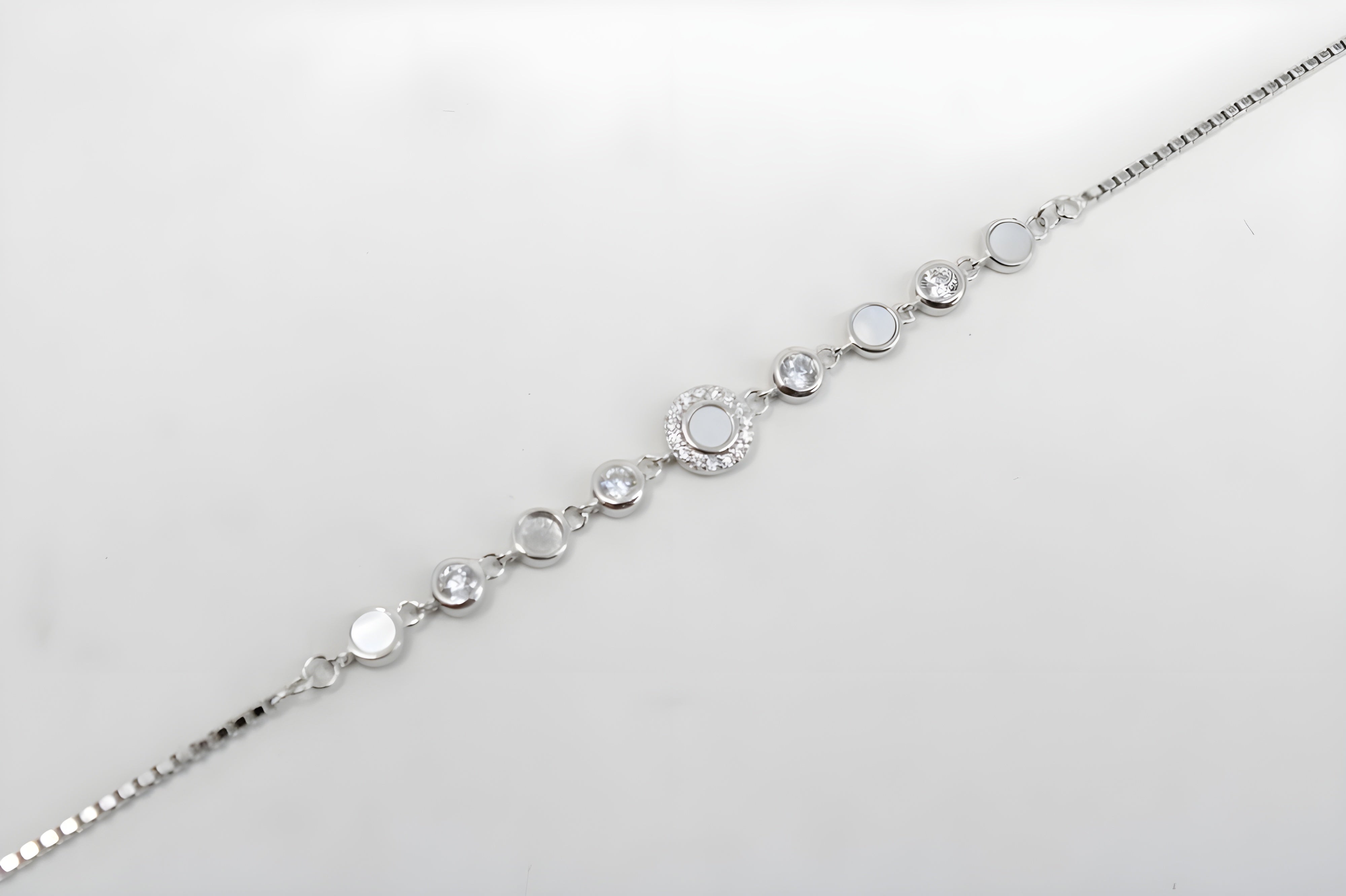 Sterling Silver VeeLux Premium Crystal Sleek Adorable Bracelet