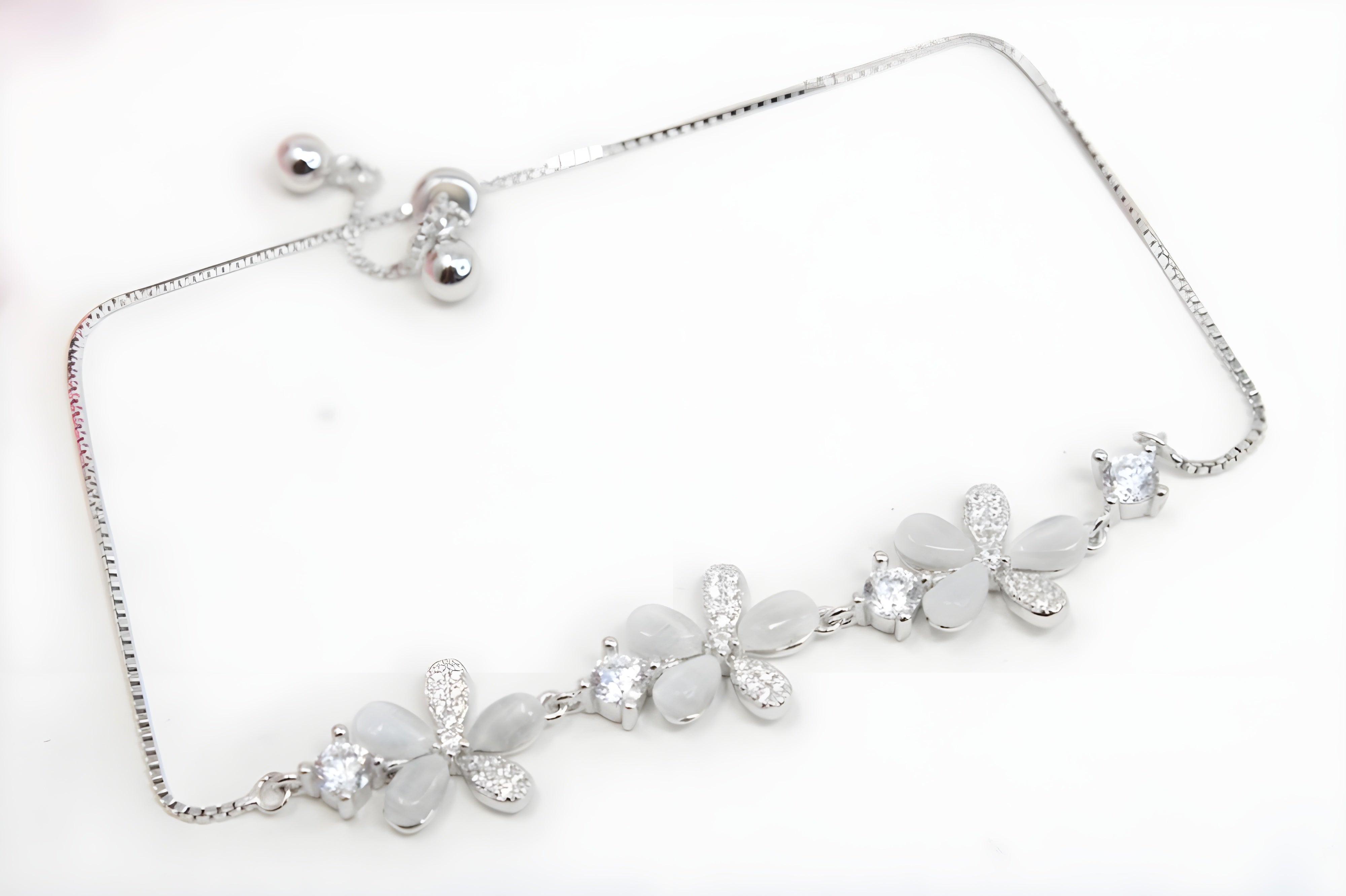 Floral Elegance Sterling Silver Bracelet