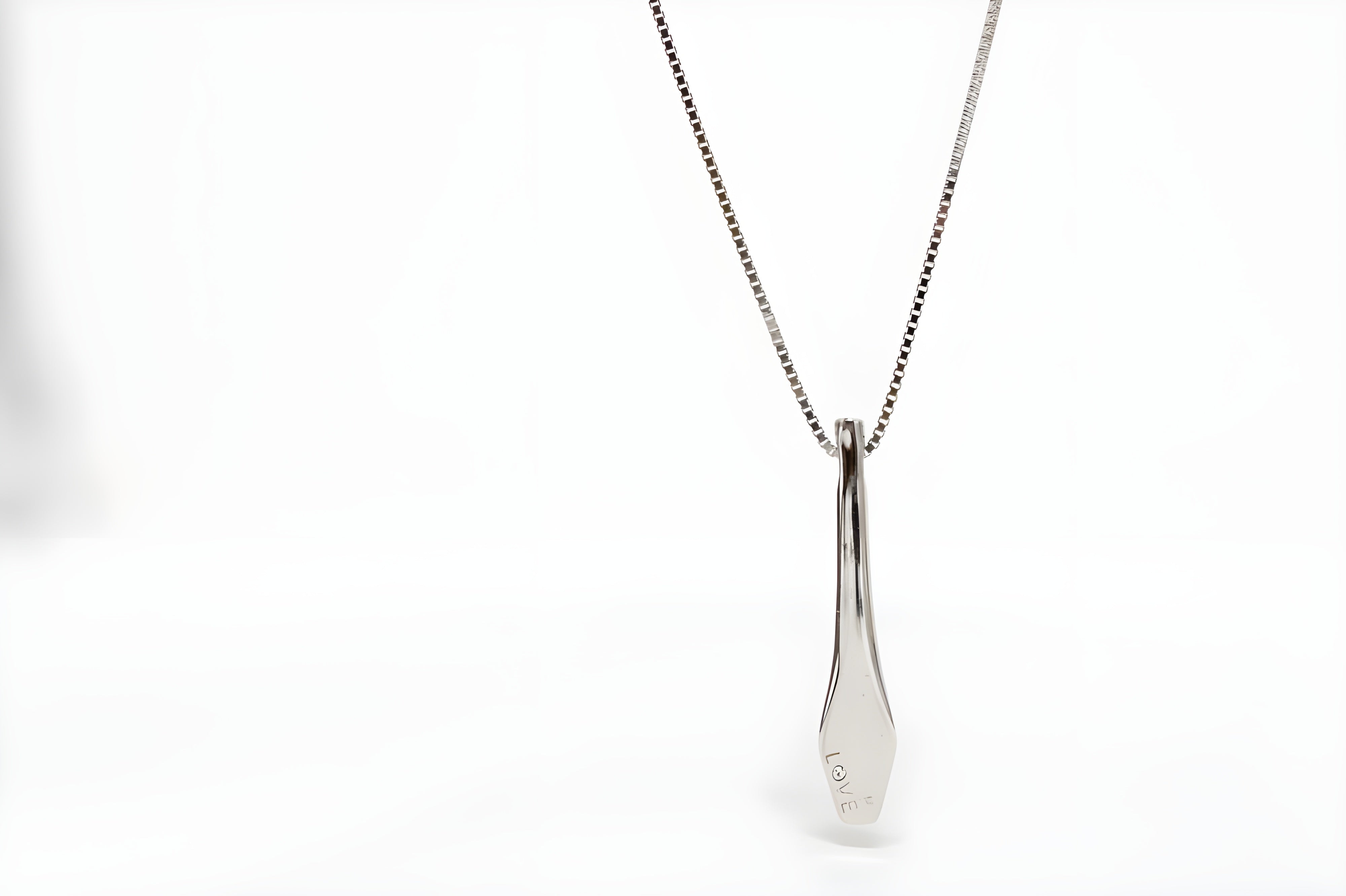 Sleek Silver Love Bar Necklace with Engraving