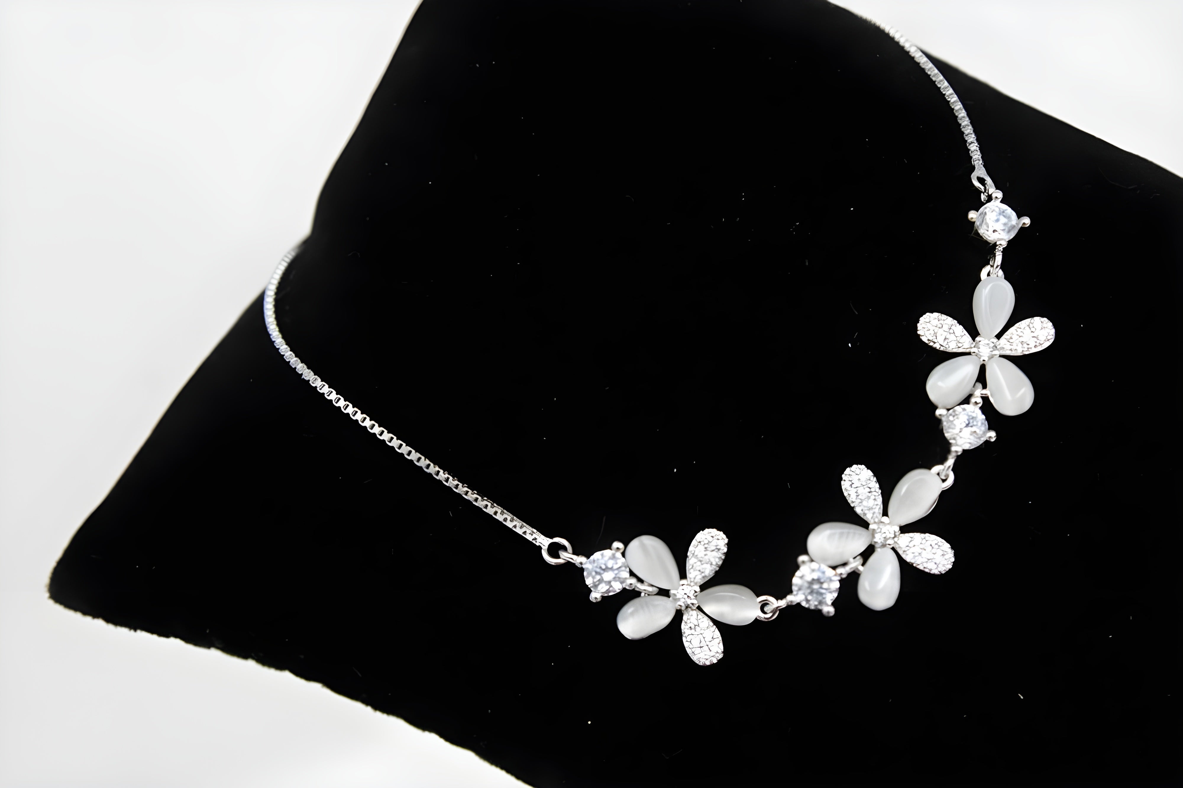 Floral Elegance Sterling Silver Bracelet