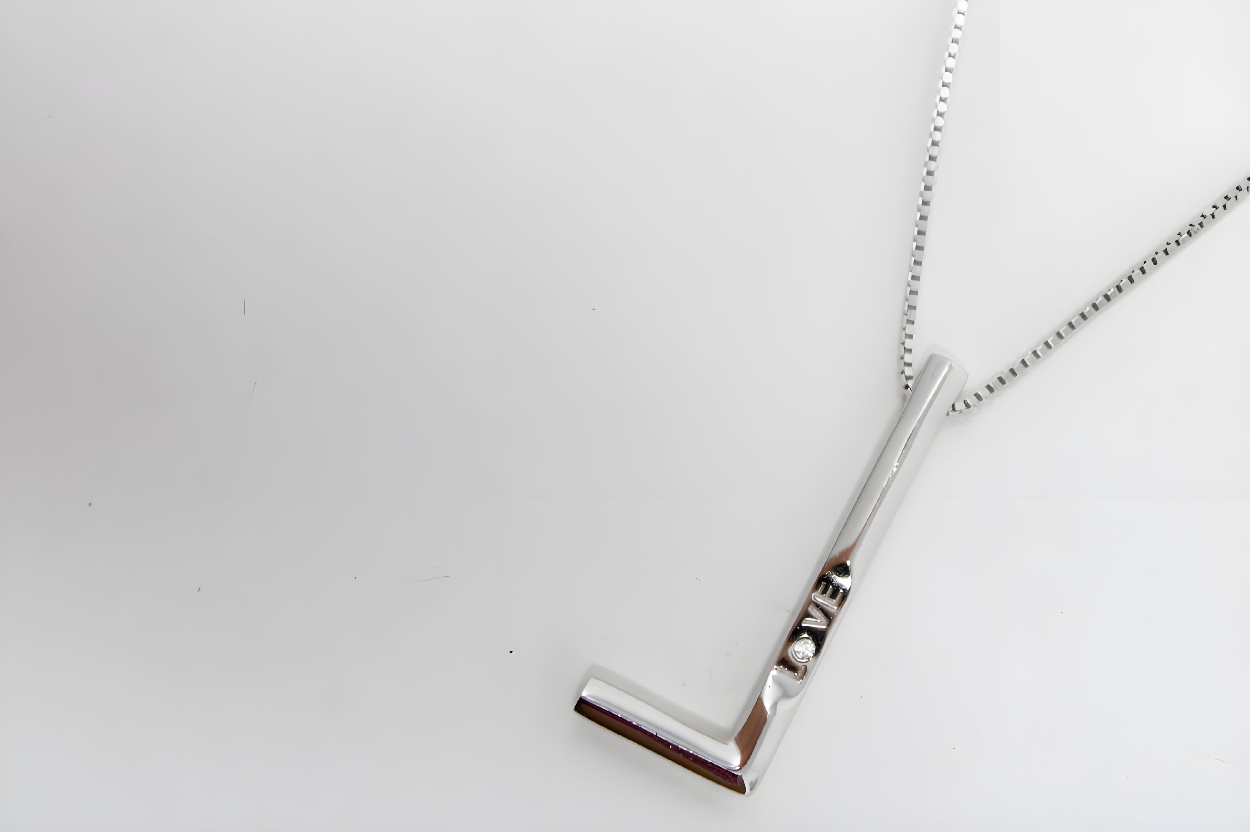 Minimalist Modern Love Bar Pendant Necklace