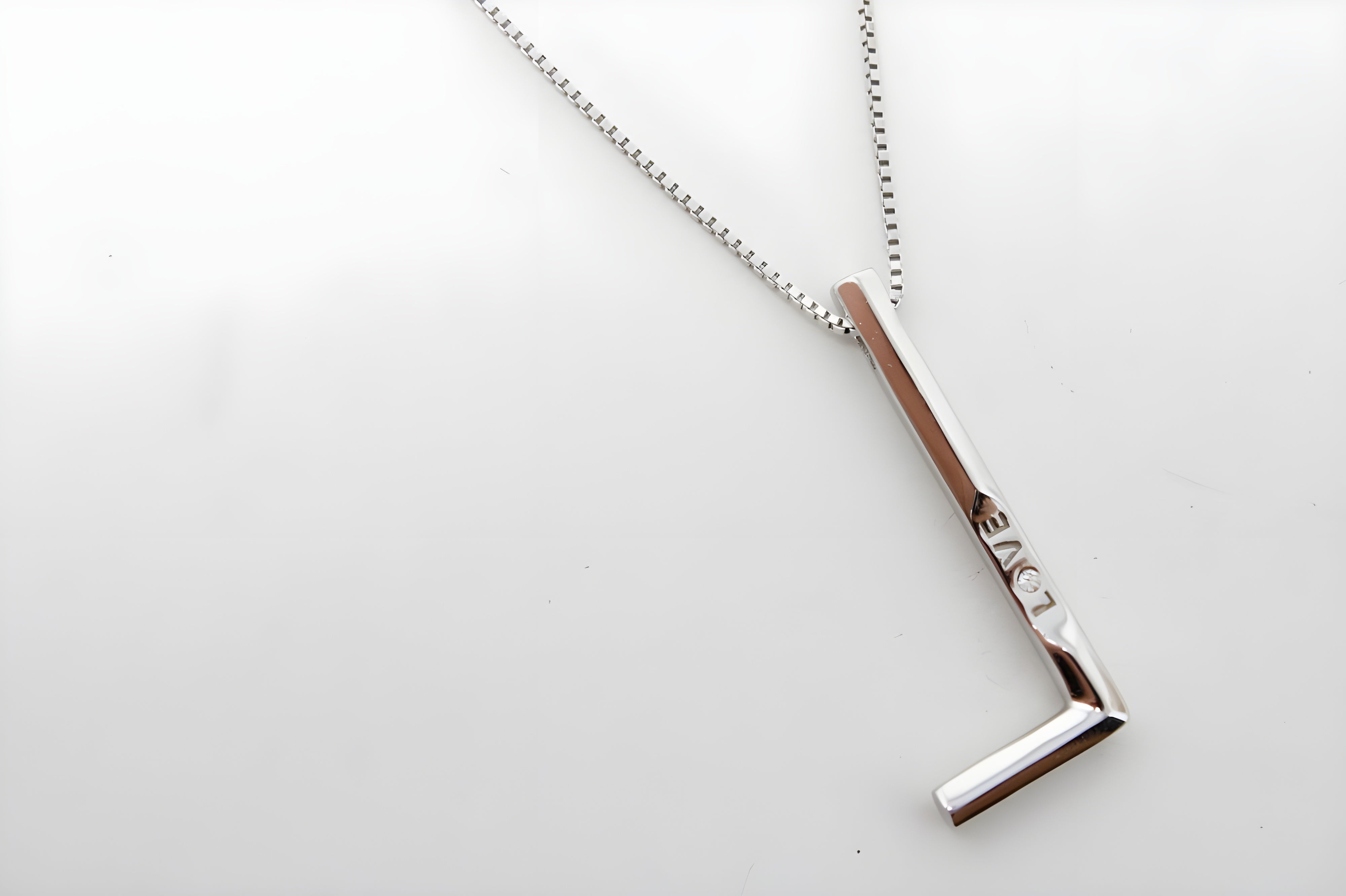 Minimalist Modern Love Bar Pendant Necklace