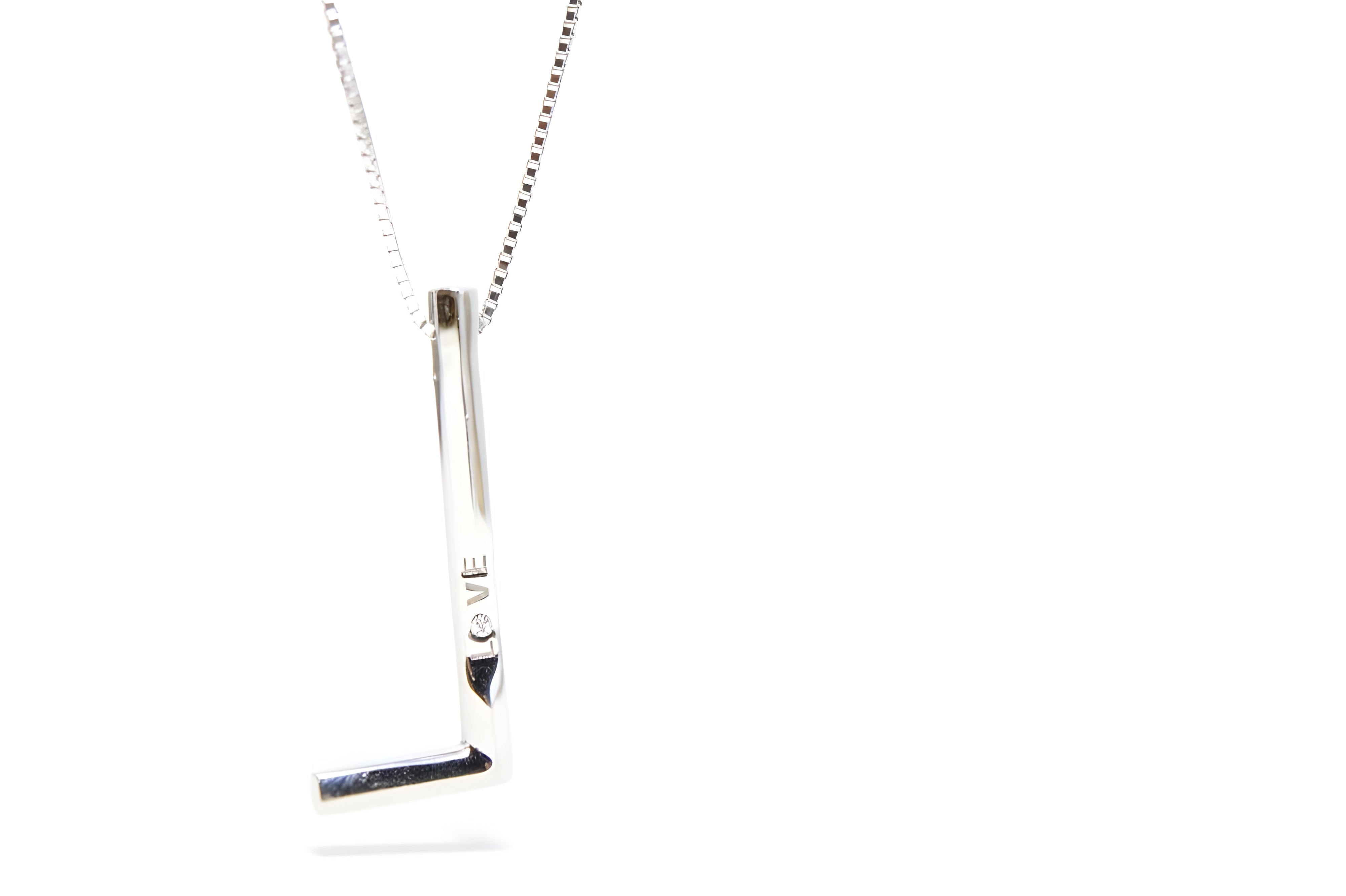 Minimalist Modern Love Bar Pendant Necklace