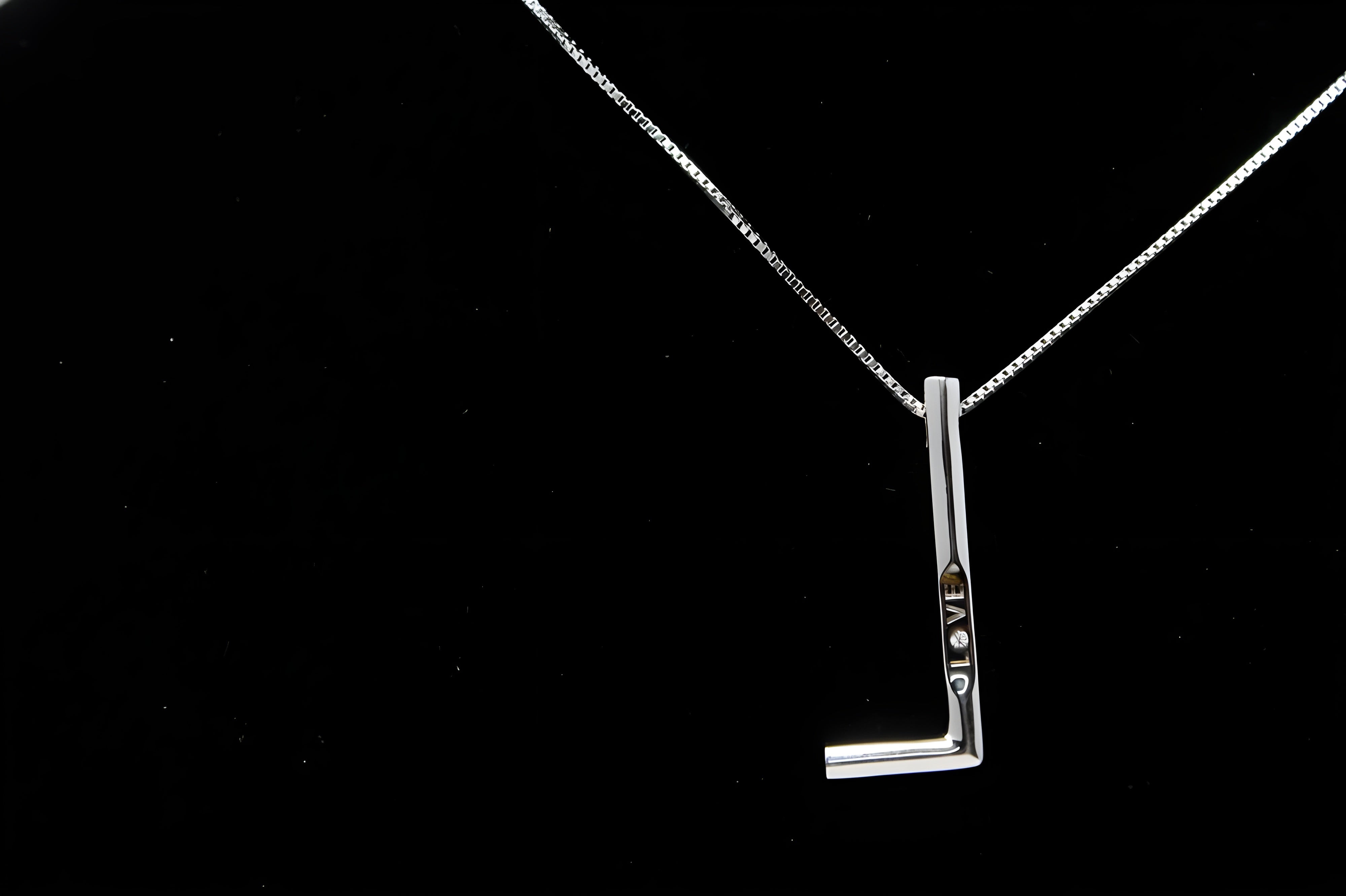 Minimalist Modern Love Bar Pendant Necklace