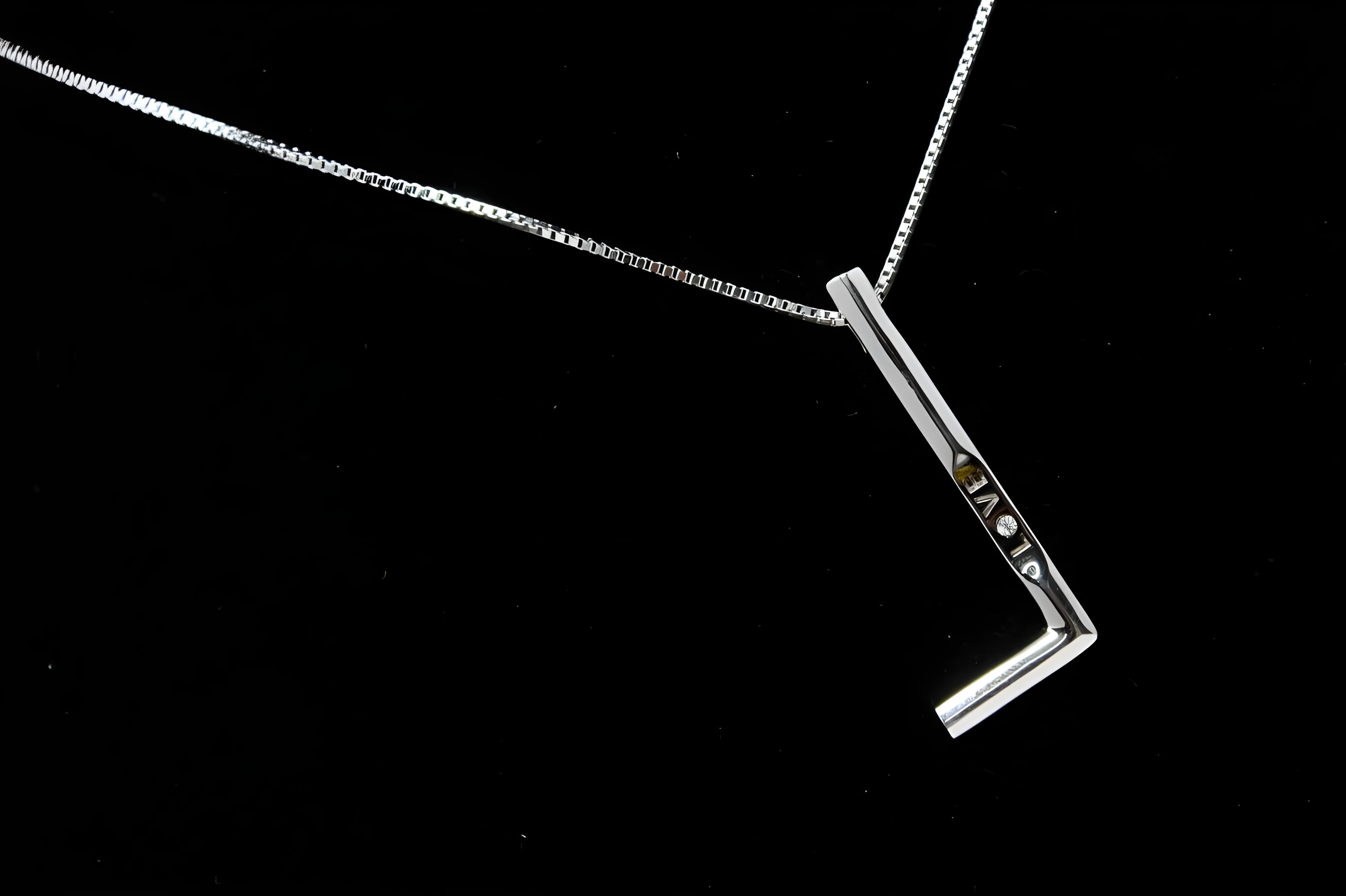 Minimalist Modern Love Bar Pendant Necklace