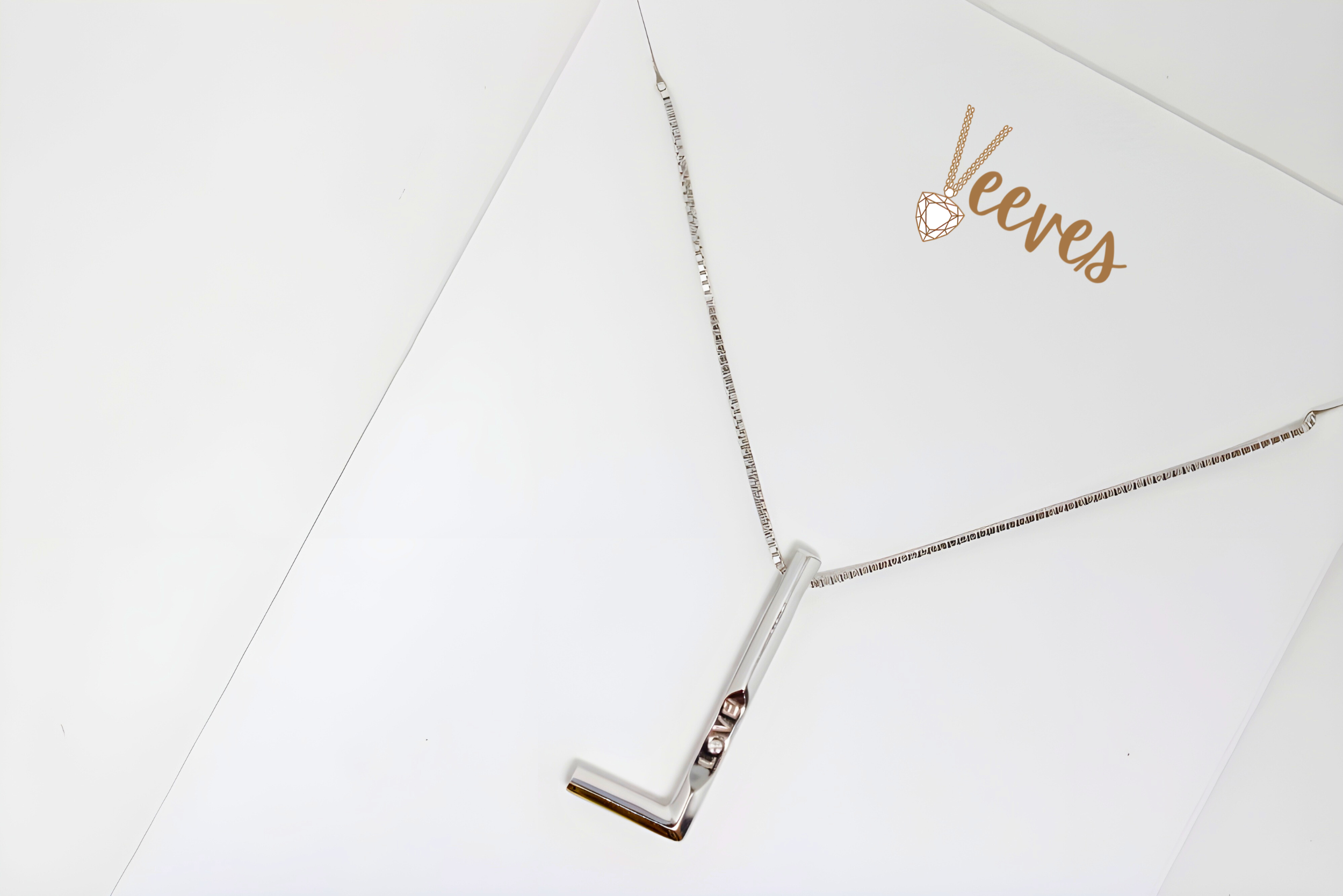 Minimalist Modern Love Bar Pendant Necklace