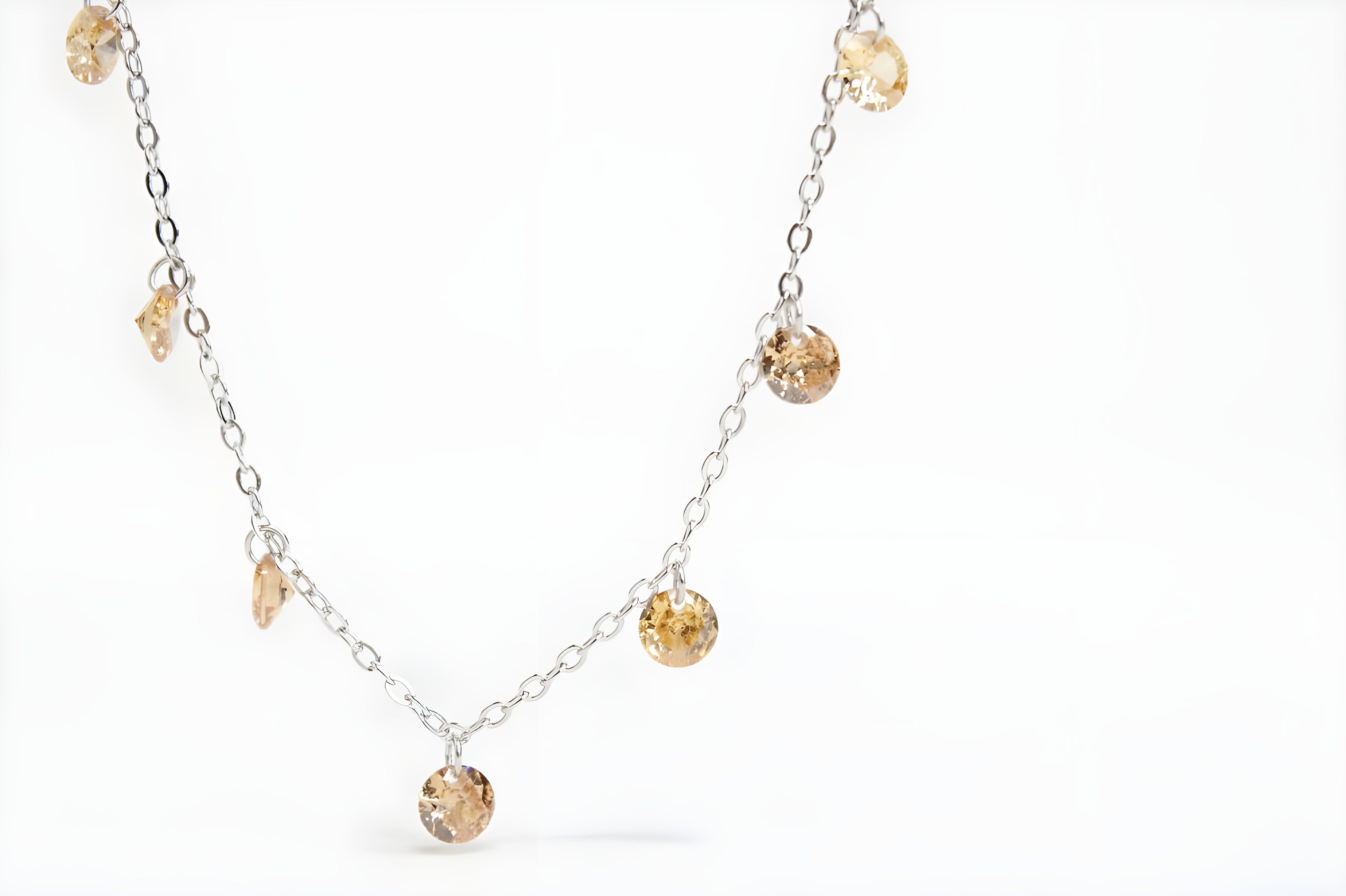 Dazzling Golden Triangle VeeLux Crystal Charm Necklace