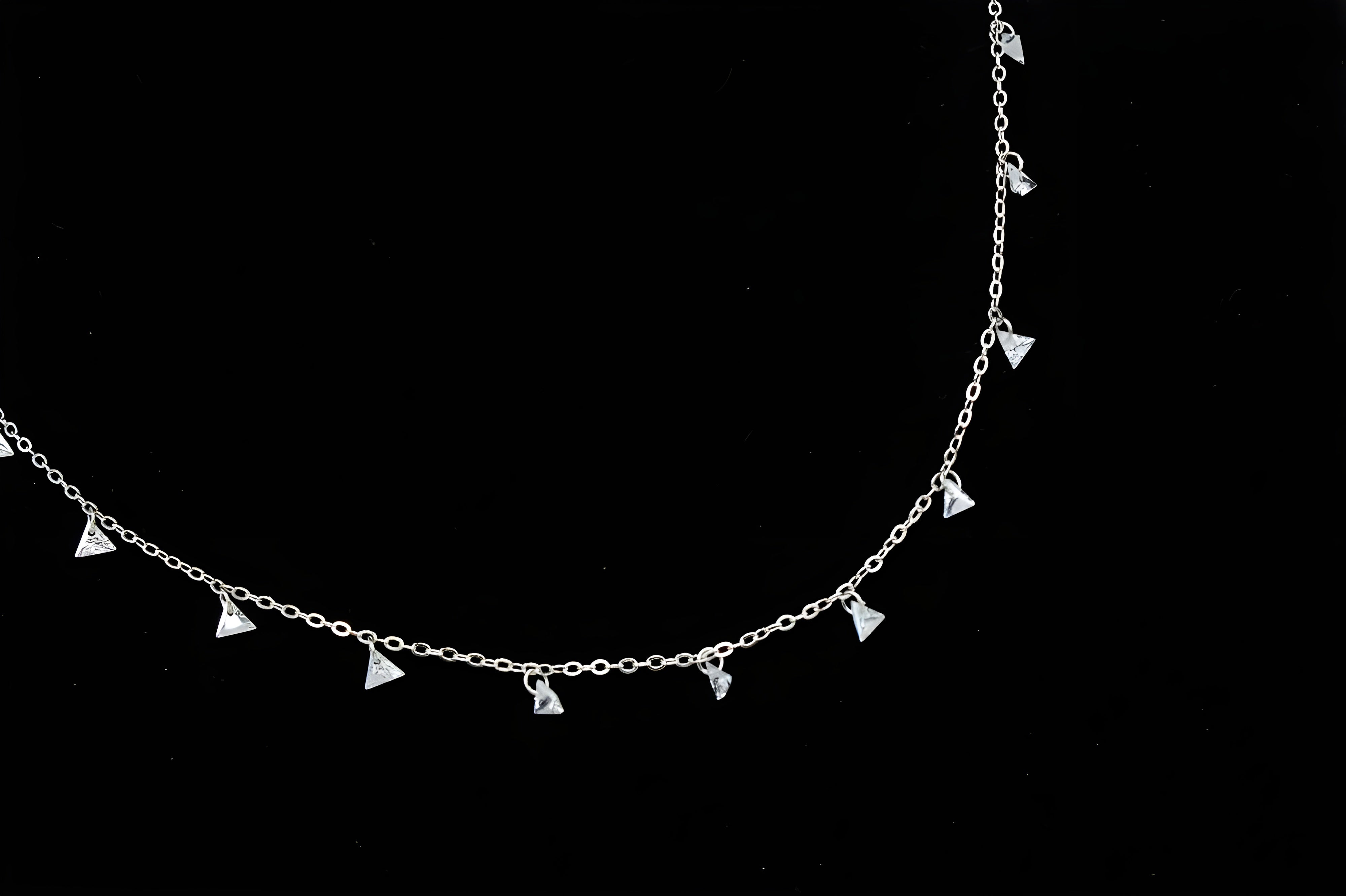 Modern Elegance: Silver Triangle VeeLux Crystal Charm Necklace