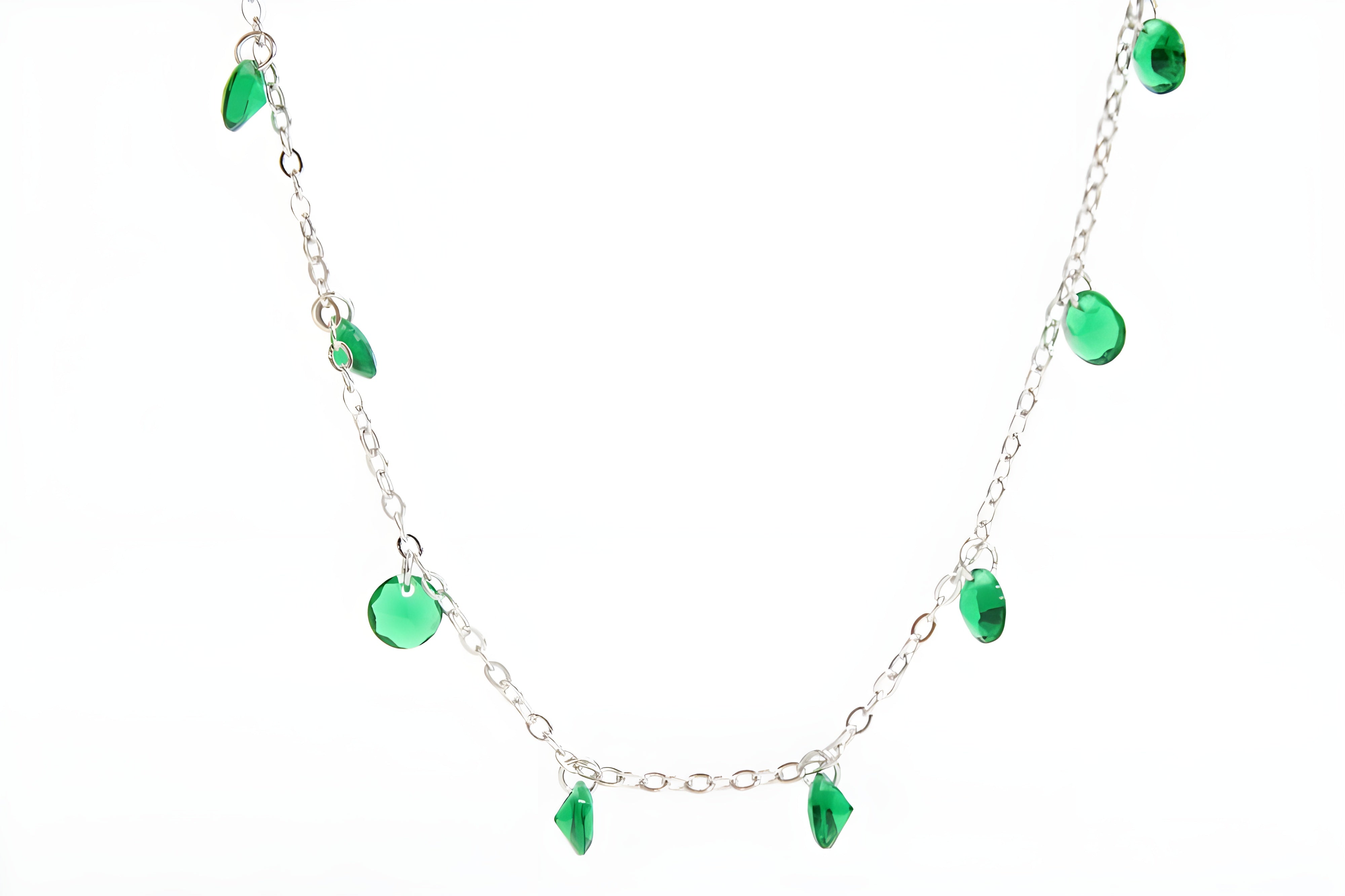 Vibrant Emerald Green VeeLux Diamond Charm Necklace