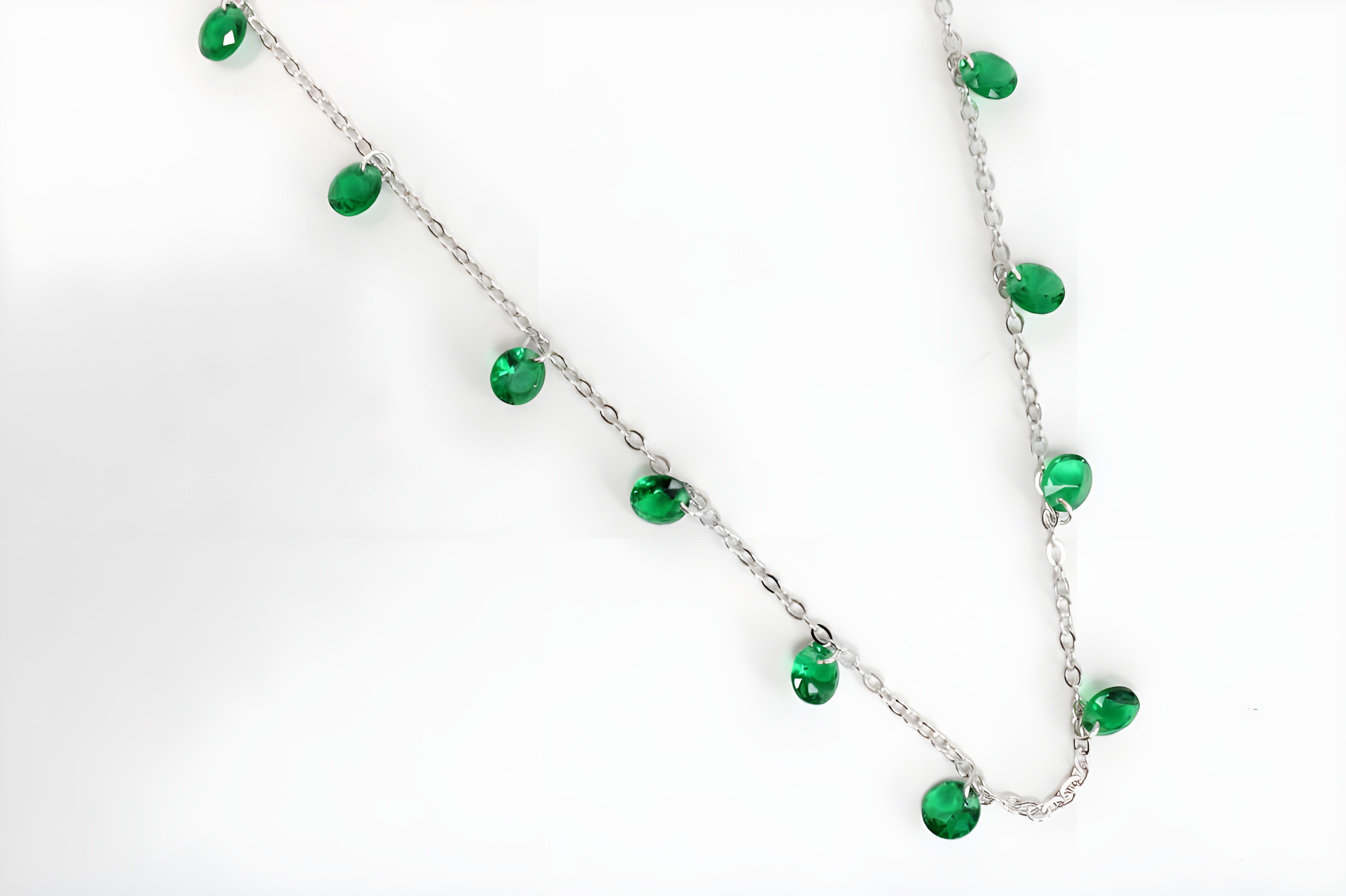 Vibrant Emerald Green VeeLux Diamond Charm Necklace