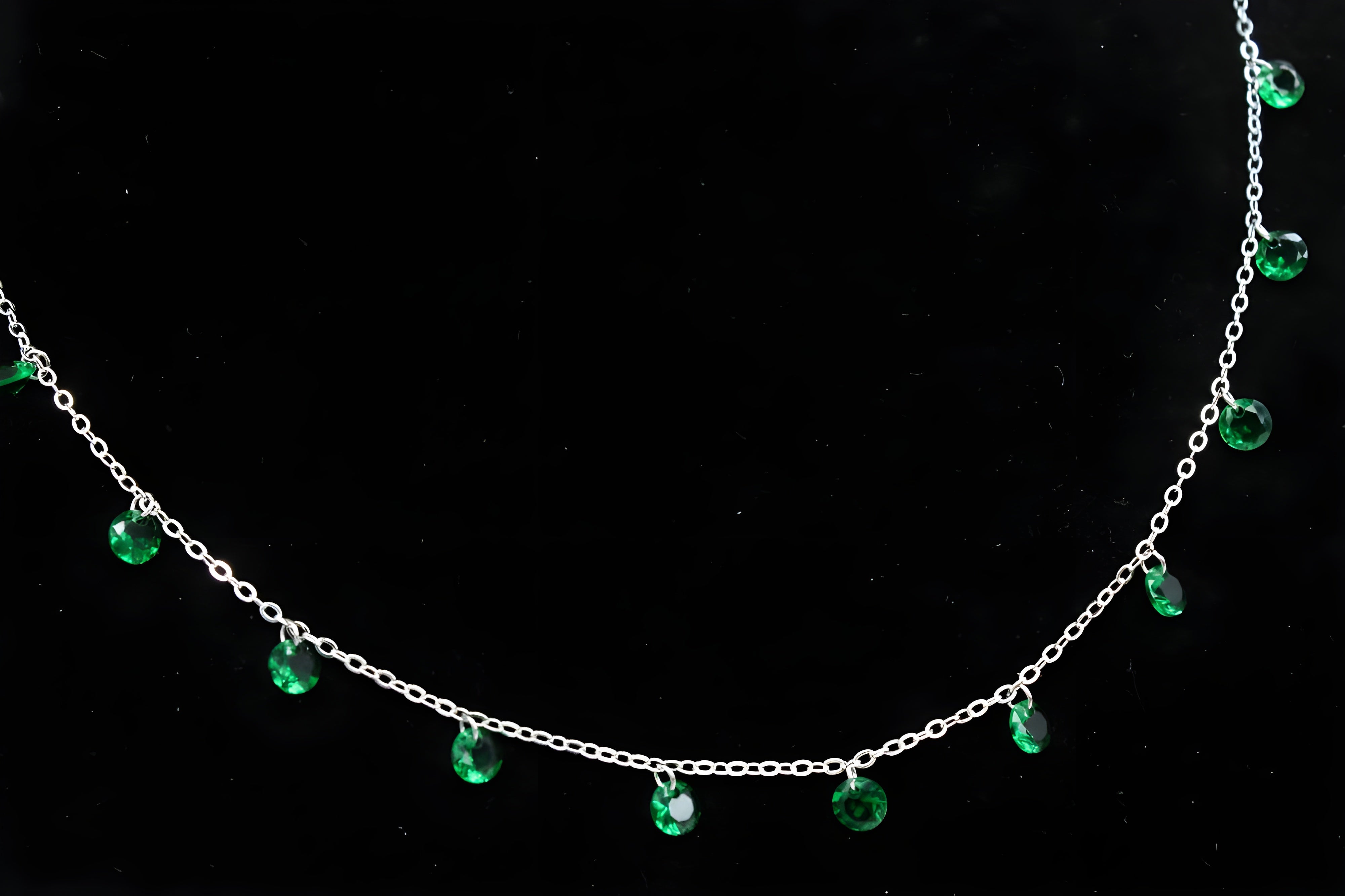 Vibrant Emerald Green VeeLux Diamond Charm Necklace