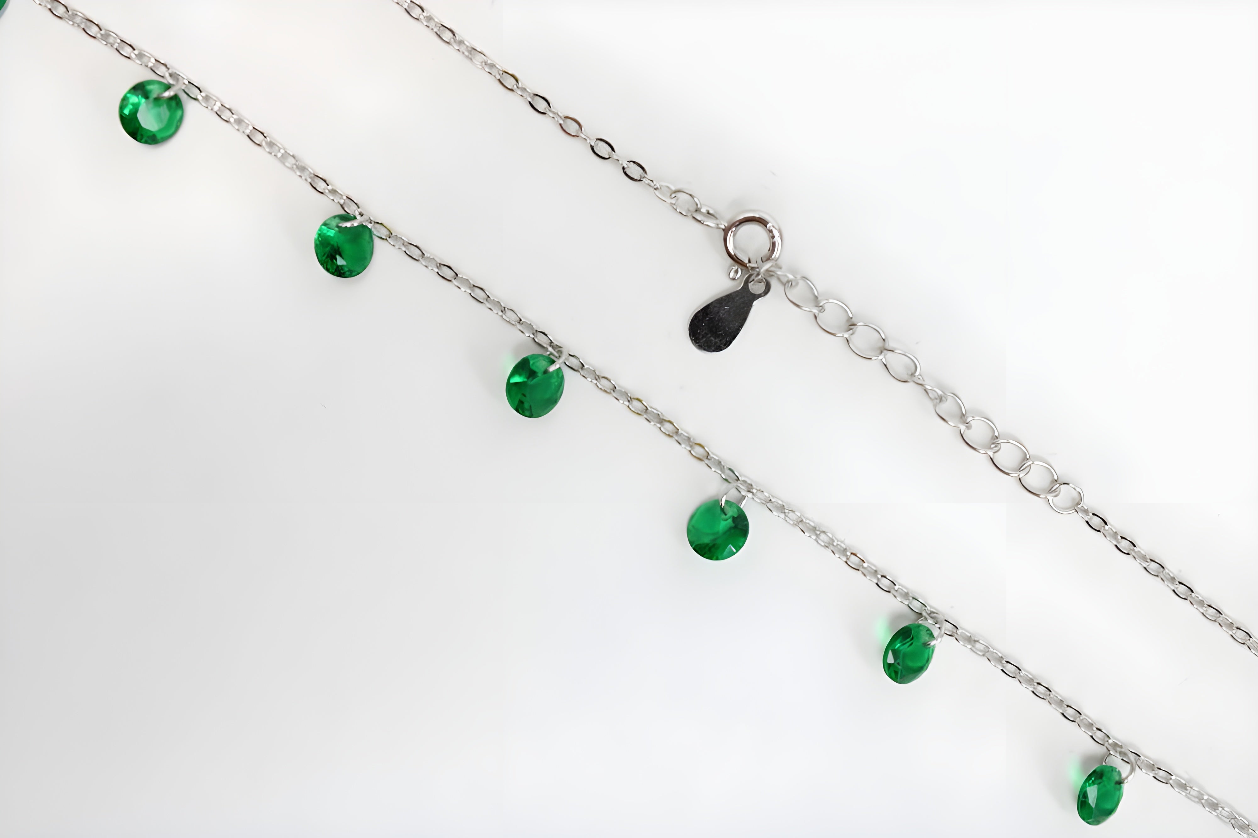 Vibrant Emerald Green VeeLux Diamond Charm Necklace