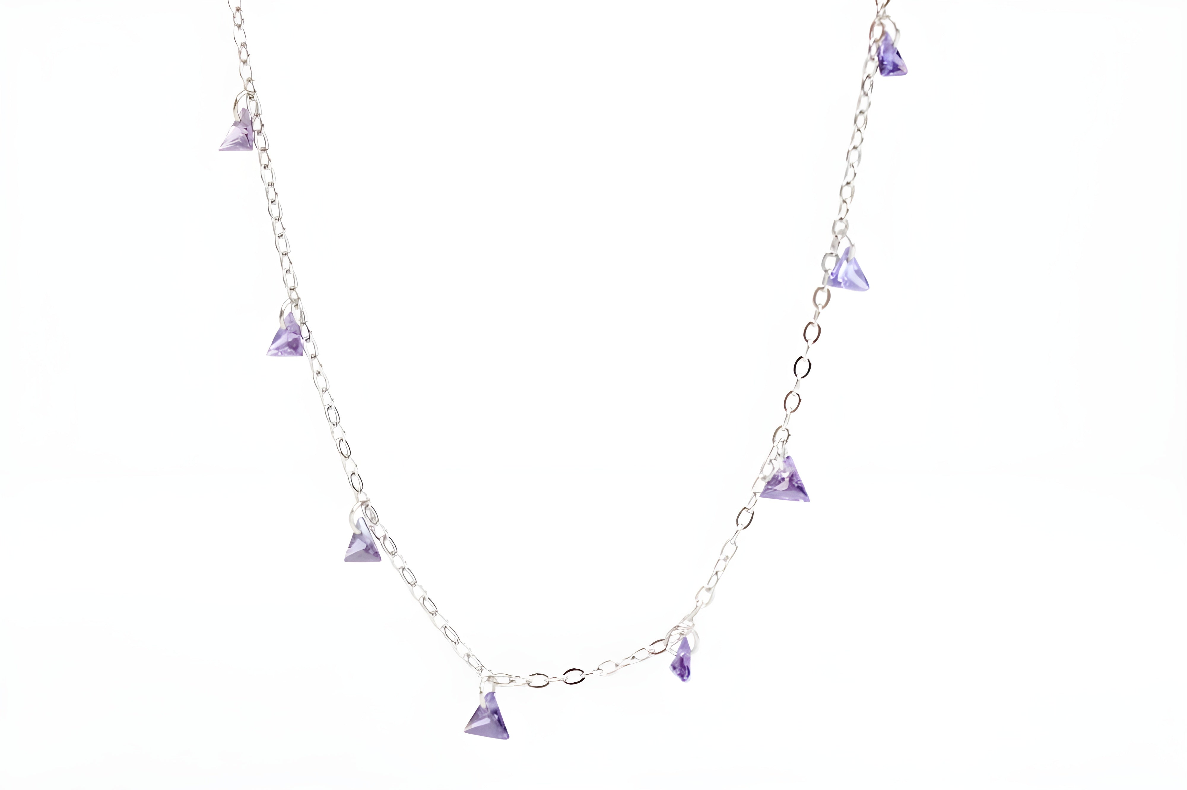 Lavender Triangle VeeLux Crystal Charm Necklace