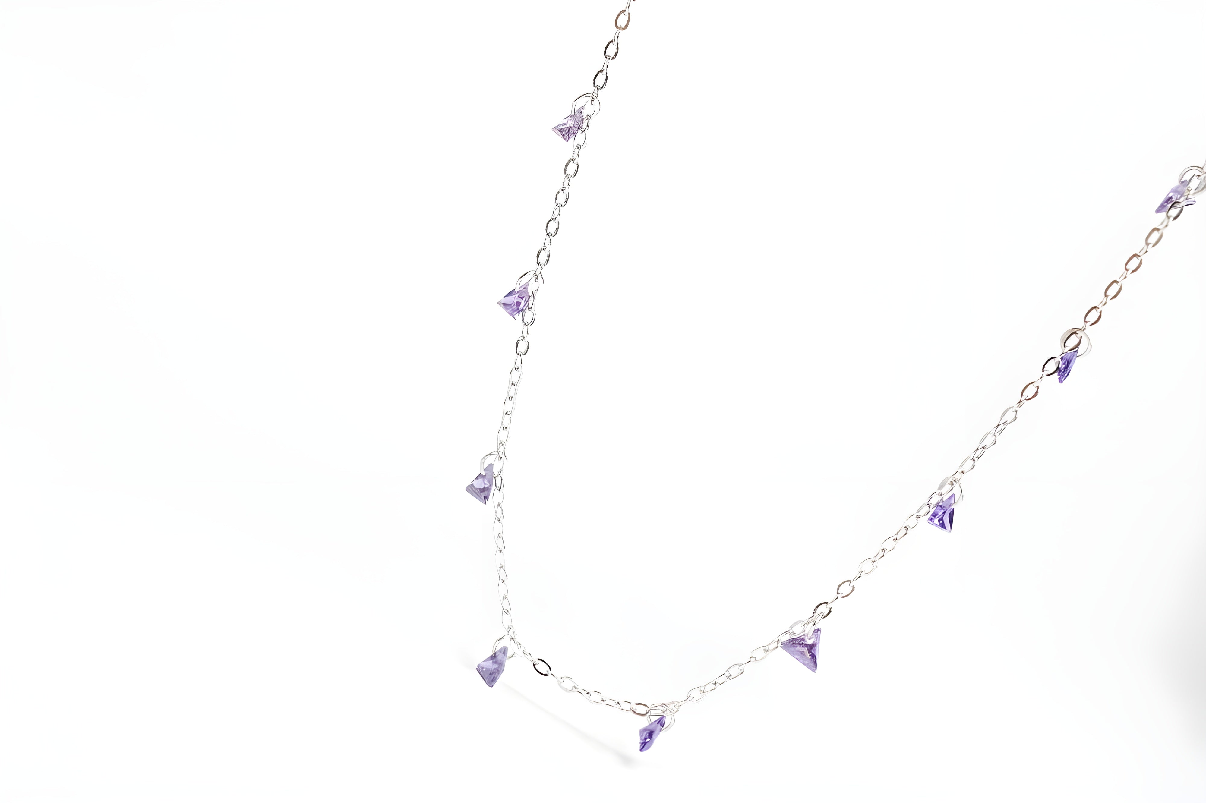 Lavender Triangle VeeLux Crystal Charm Necklace