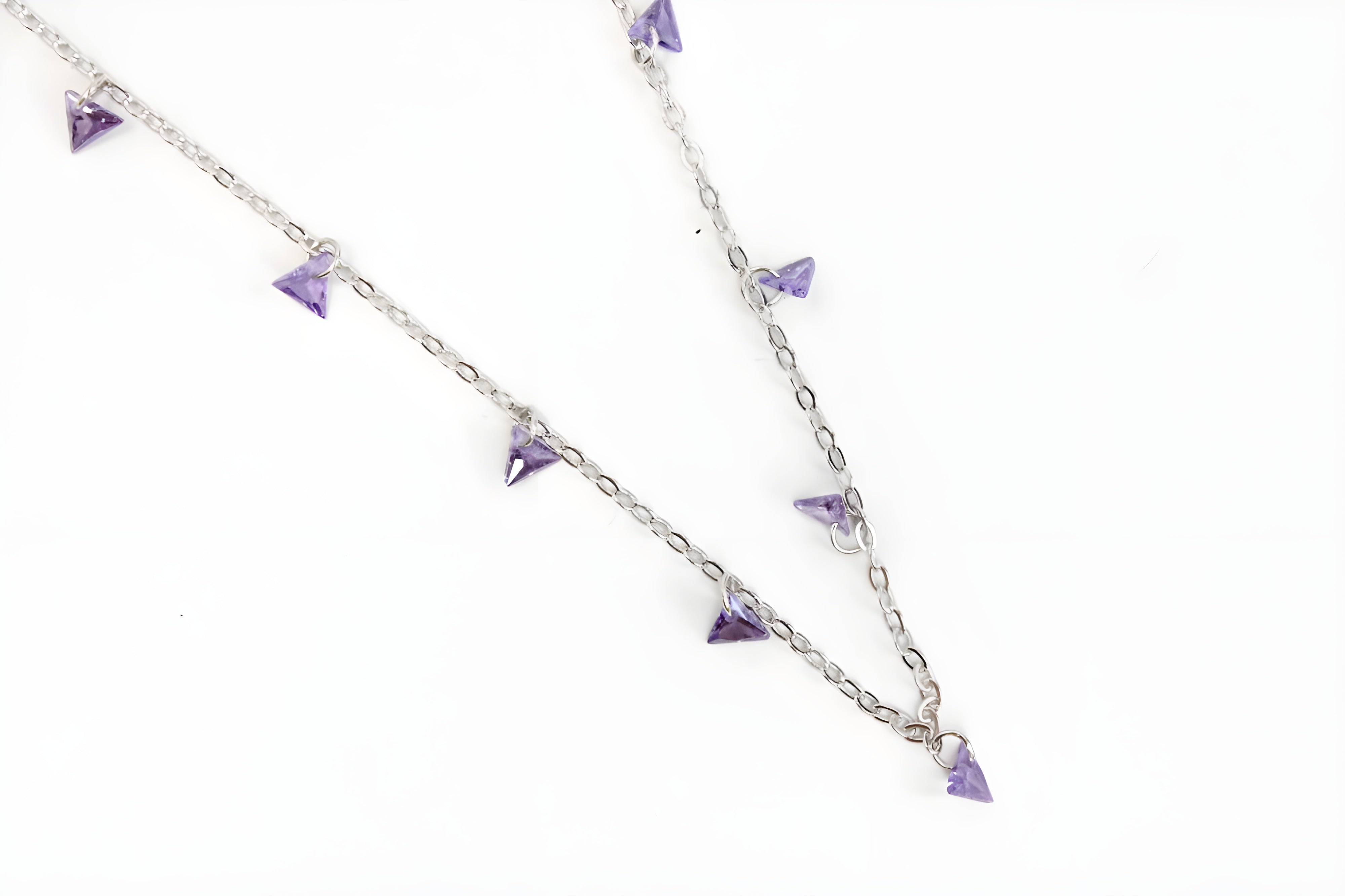 Lavender Triangle VeeLux Crystal Charm Necklace