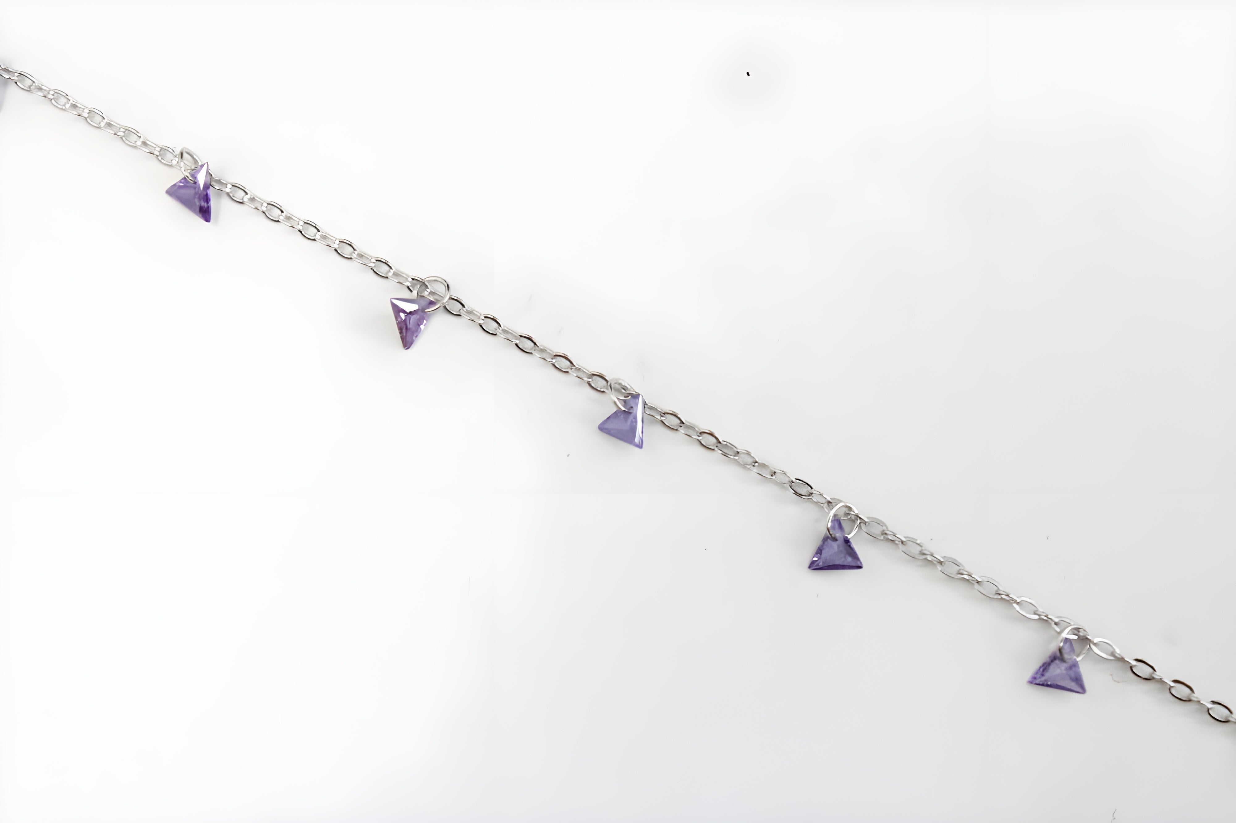 Lavender Triangle VeeLux Crystal Charm Necklace