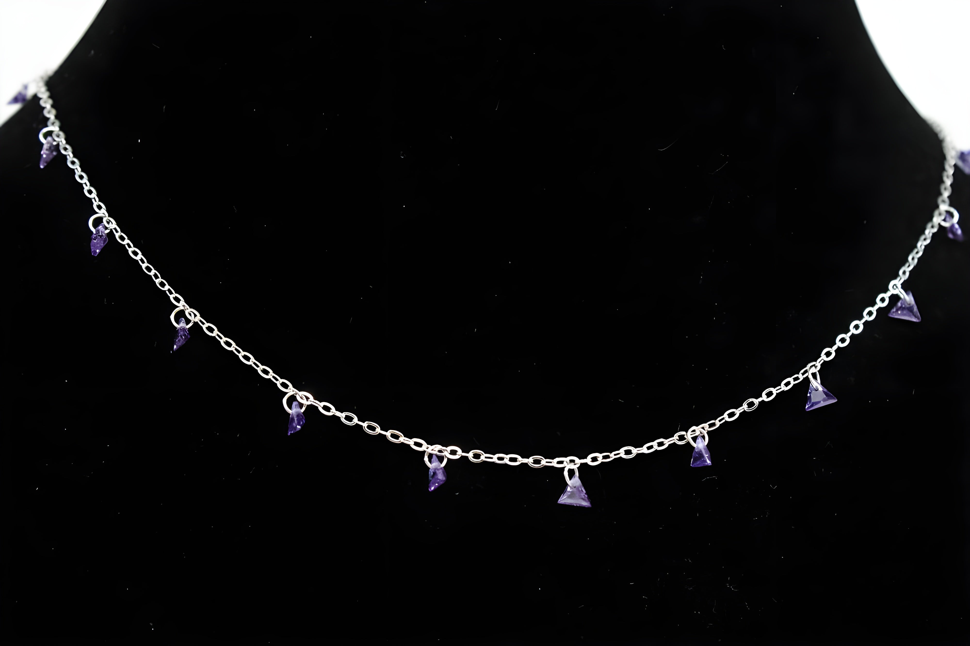 Lavender Triangle VeeLux Crystal Charm Necklace