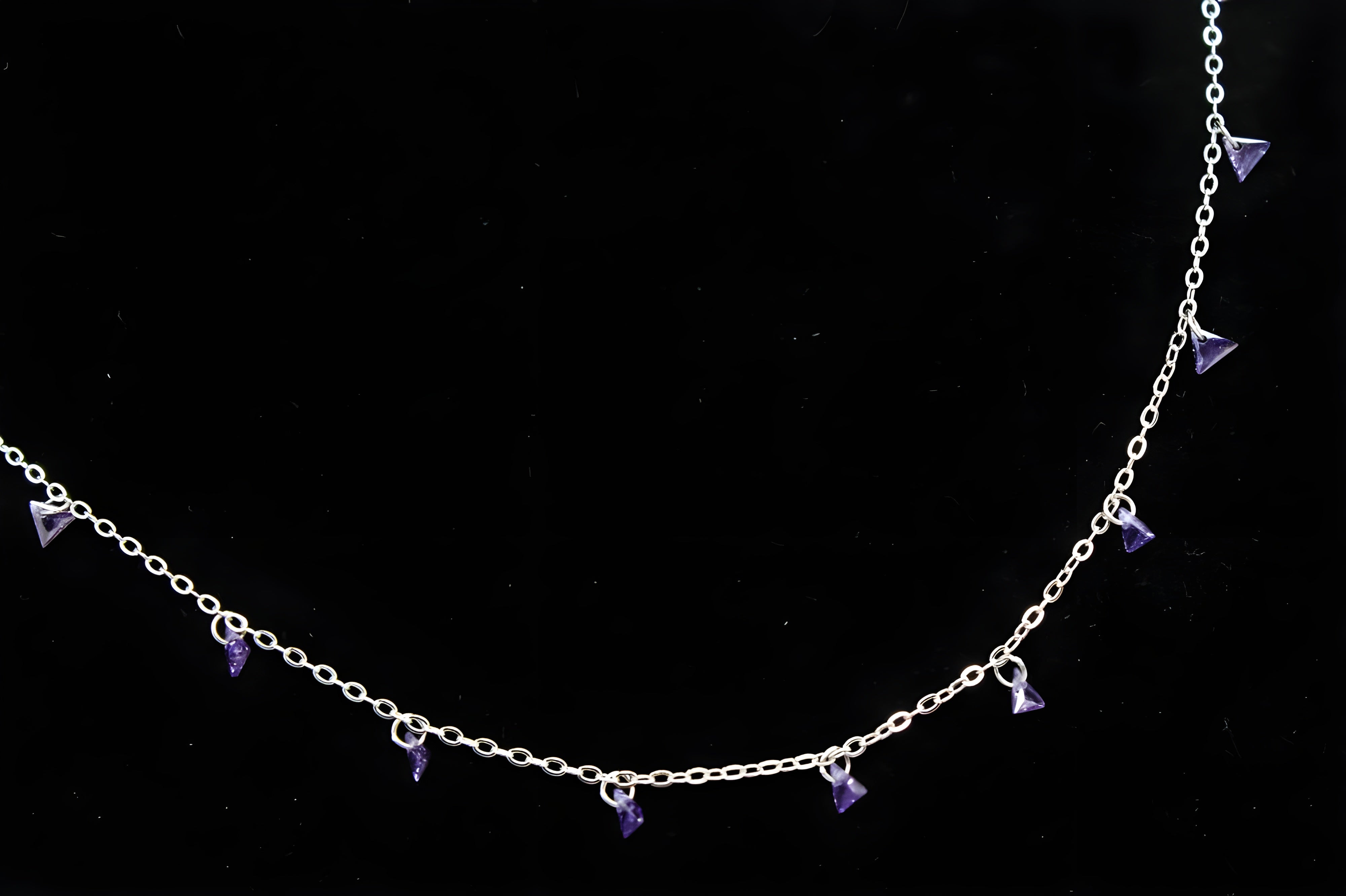 Lavender Triangle VeeLux Crystal Charm Necklace