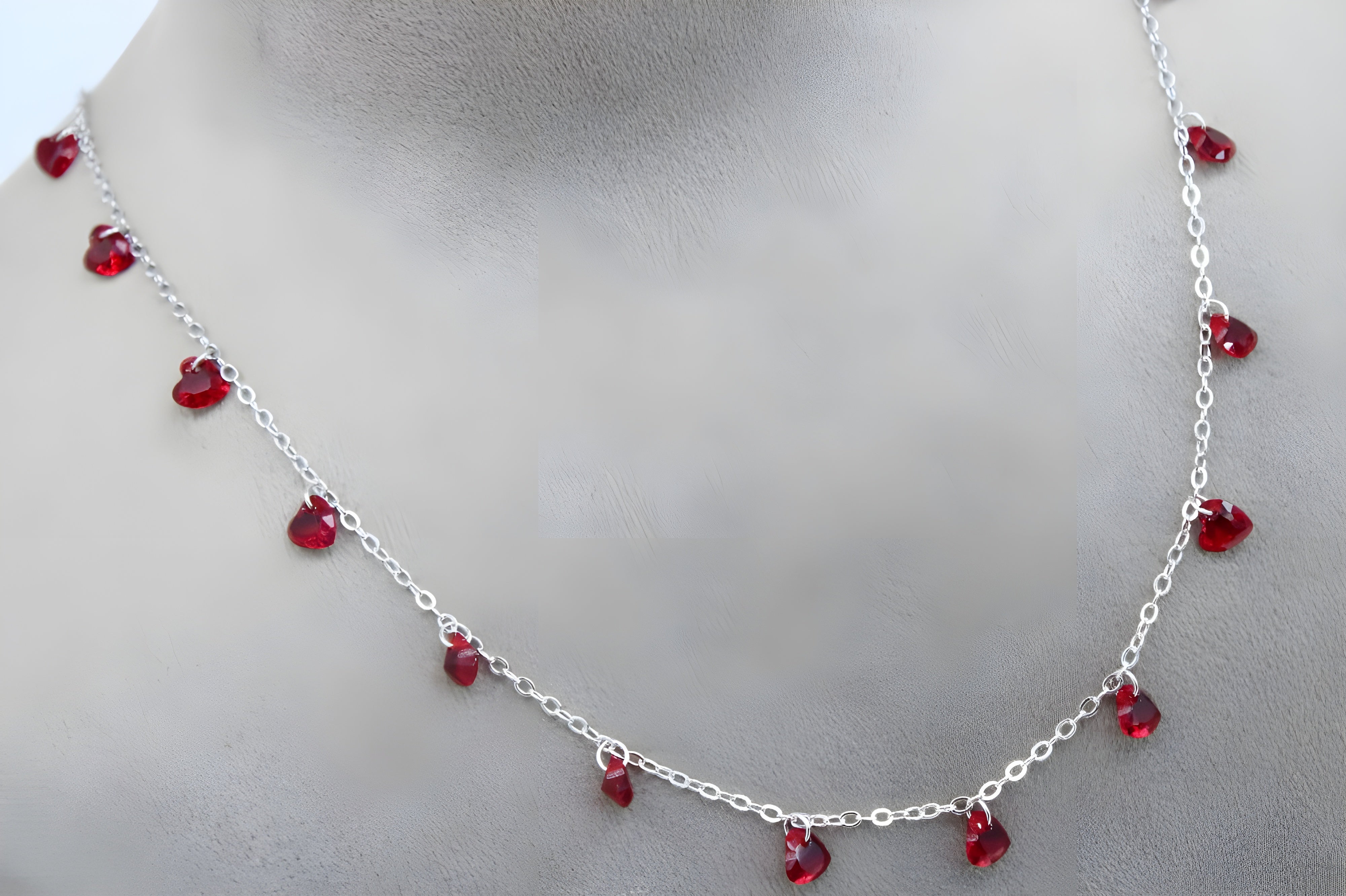 Bold Red Diamond VeeLux Crystal Charm Necklace