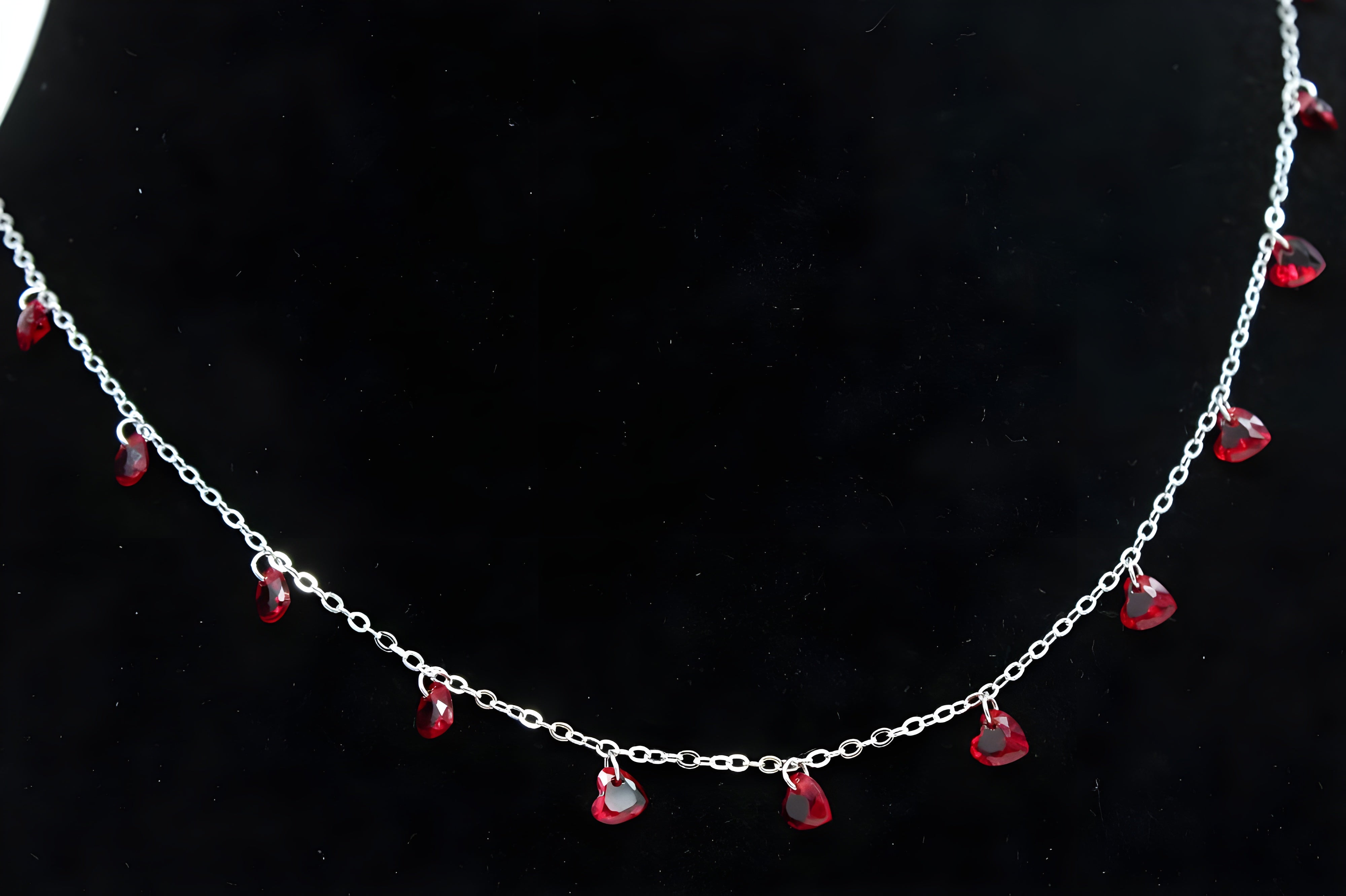 Bold Red Diamond VeeLux Crystal Charm Necklace