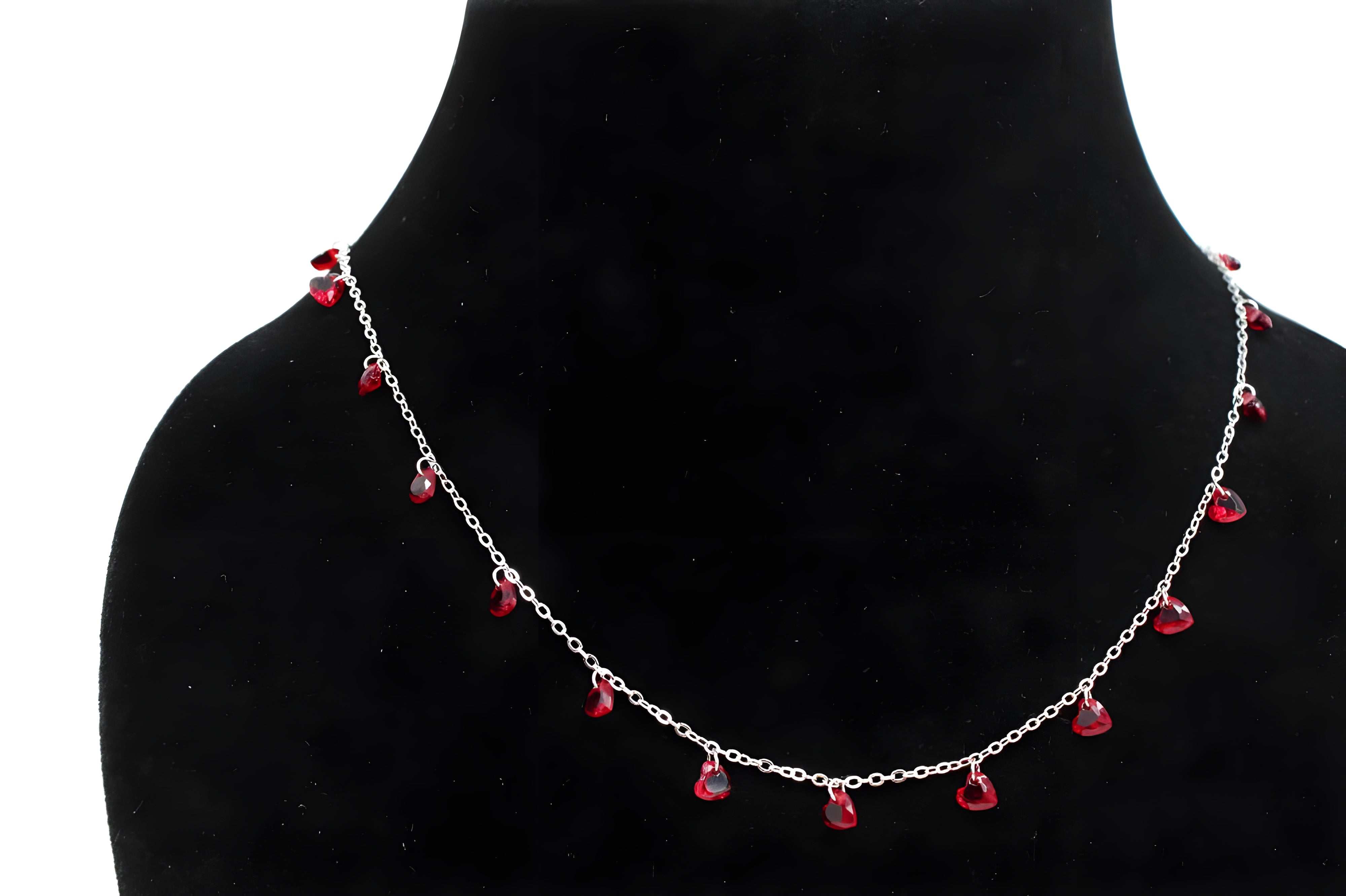 Bold Red Diamond VeeLux Crystal Charm Necklace