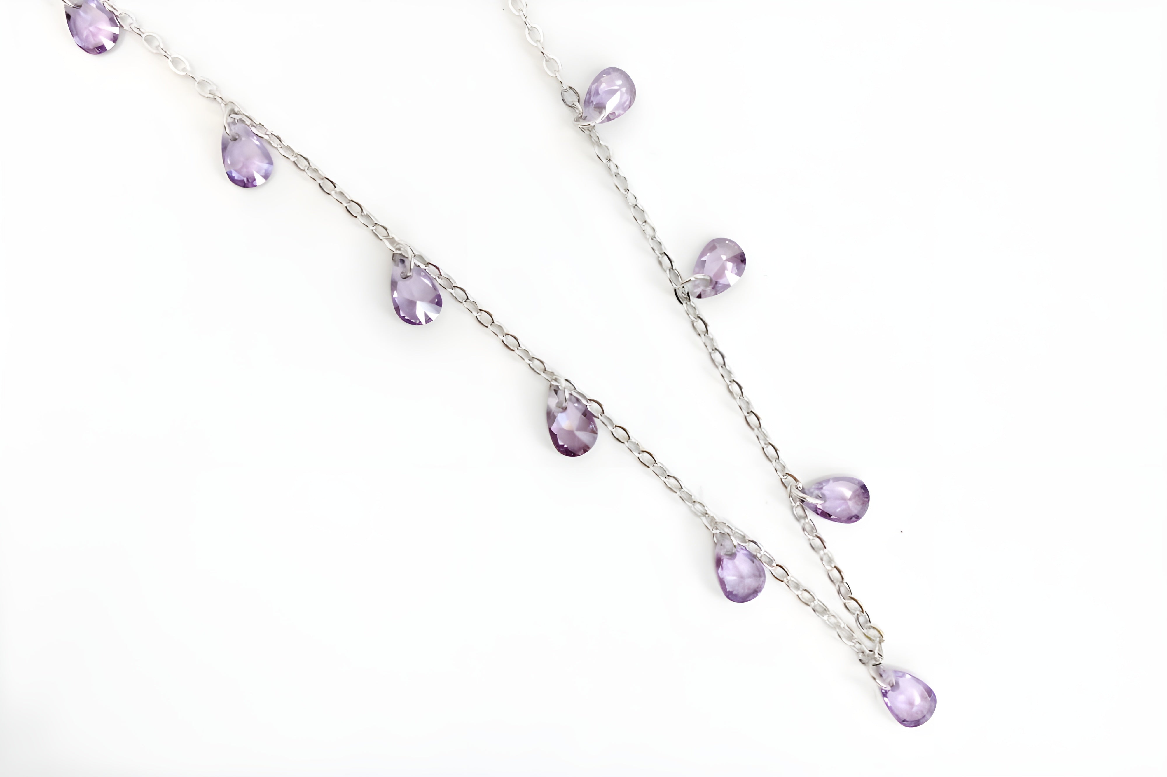 Elegant Lavender Triangle VeeLux Crystal Necklace