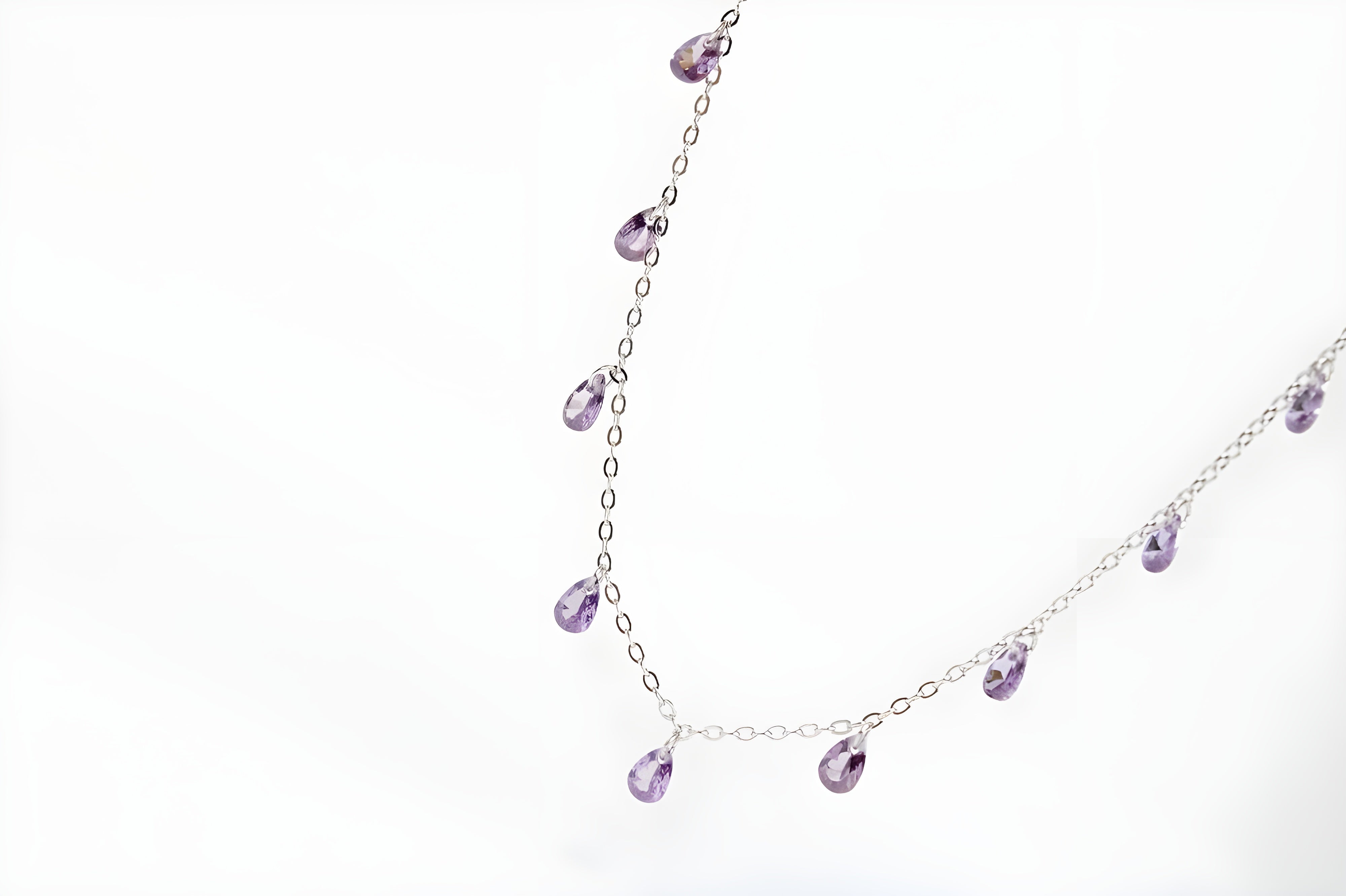 Elegant Lavender Triangle VeeLux Crystal Necklace